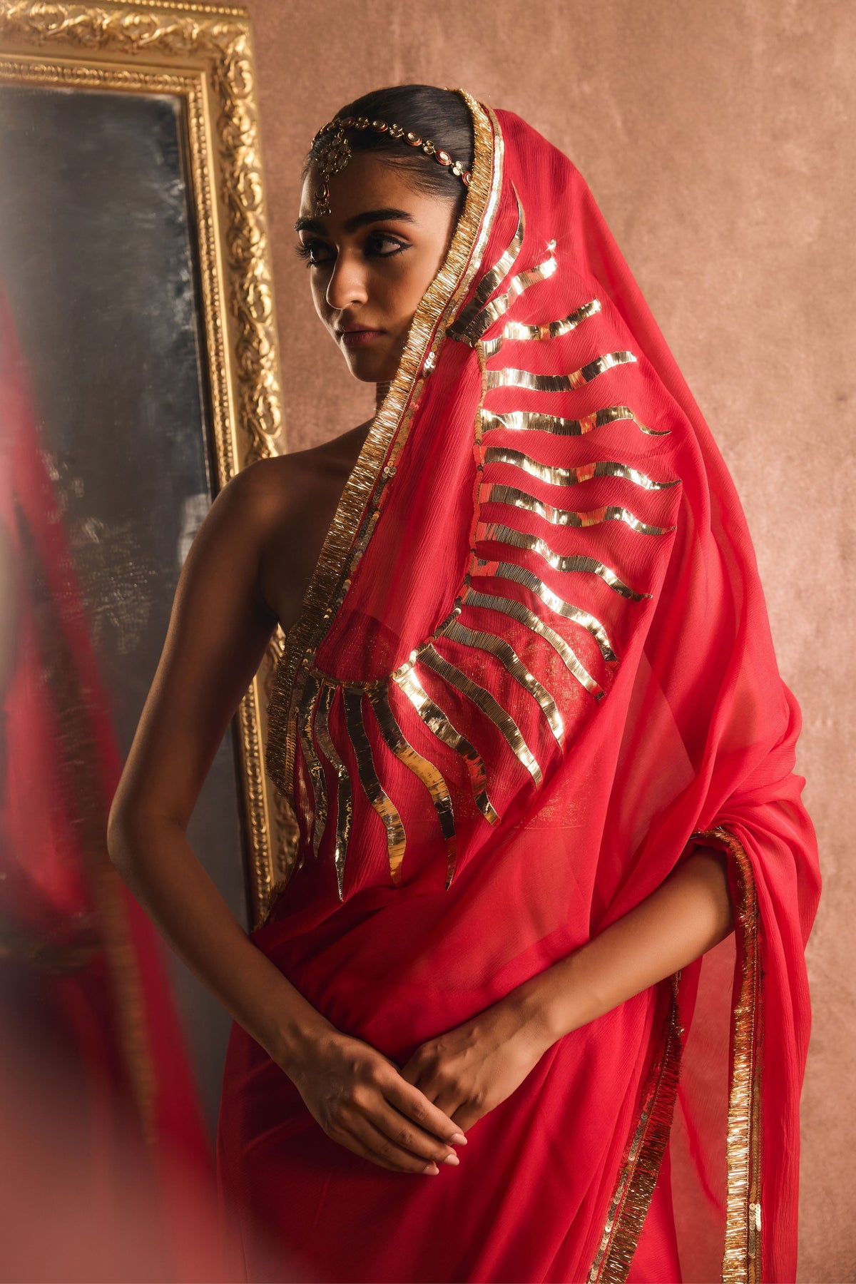 Red Suryavalli Saree