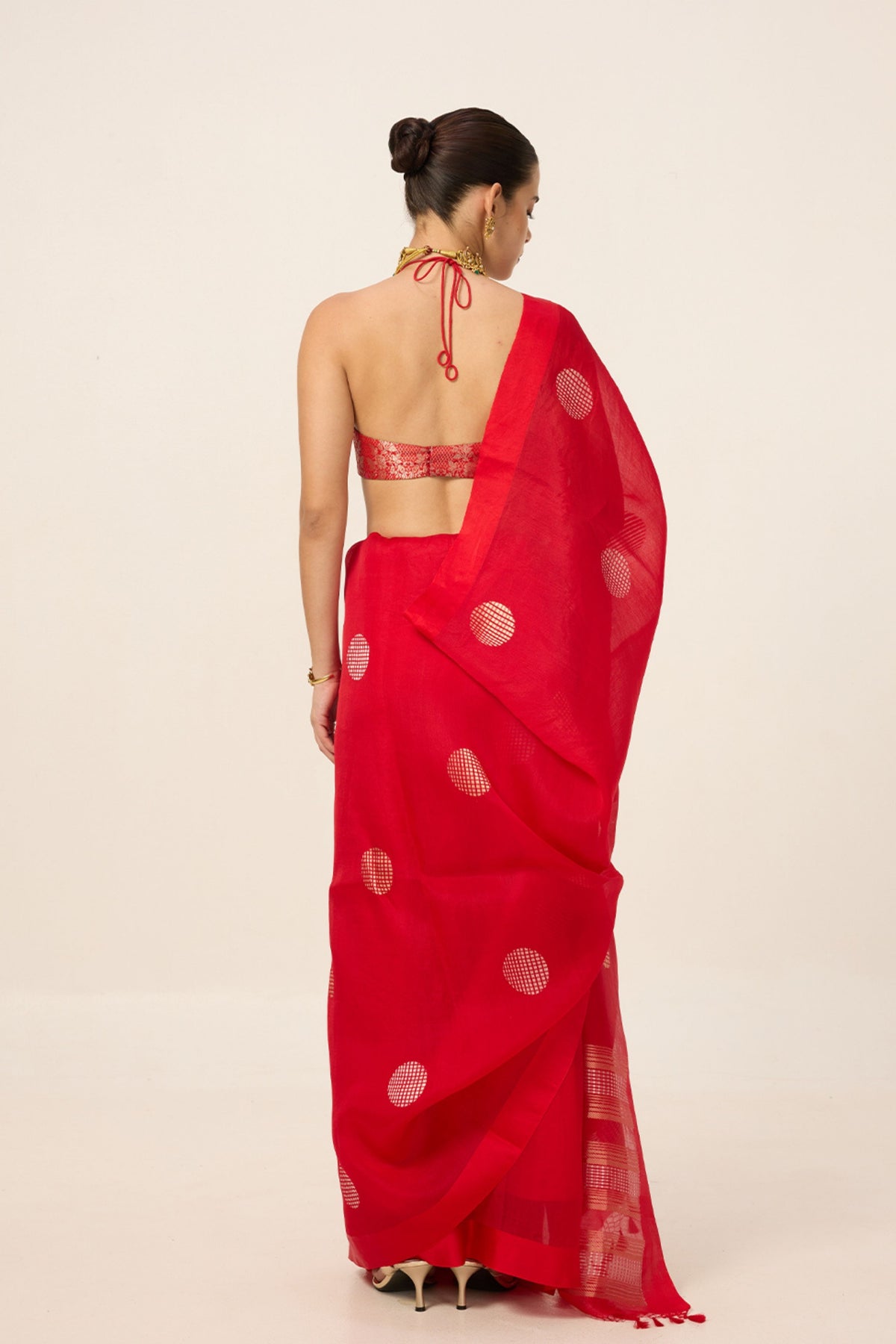 Crimson Red Organza Saree