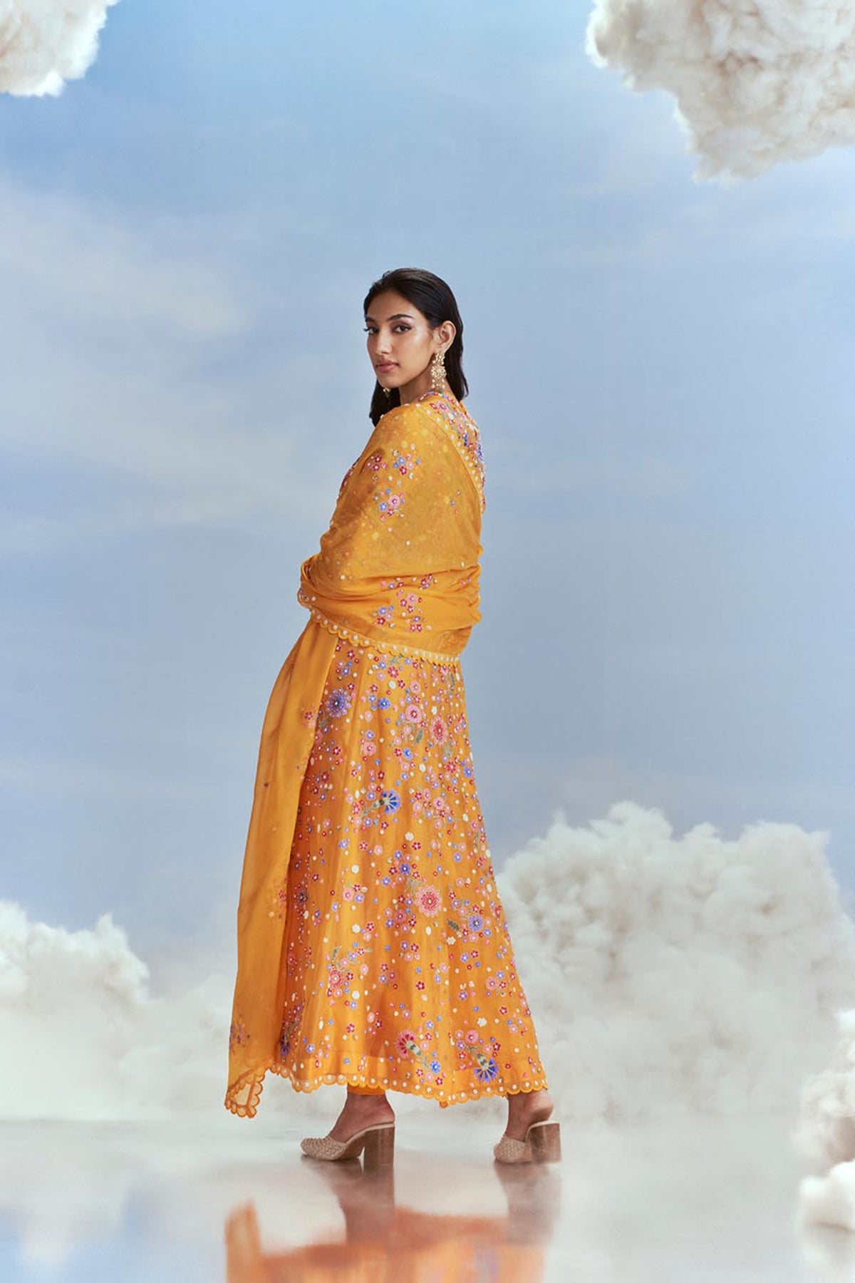 Yellow Izmir Kalidar Kurta Set