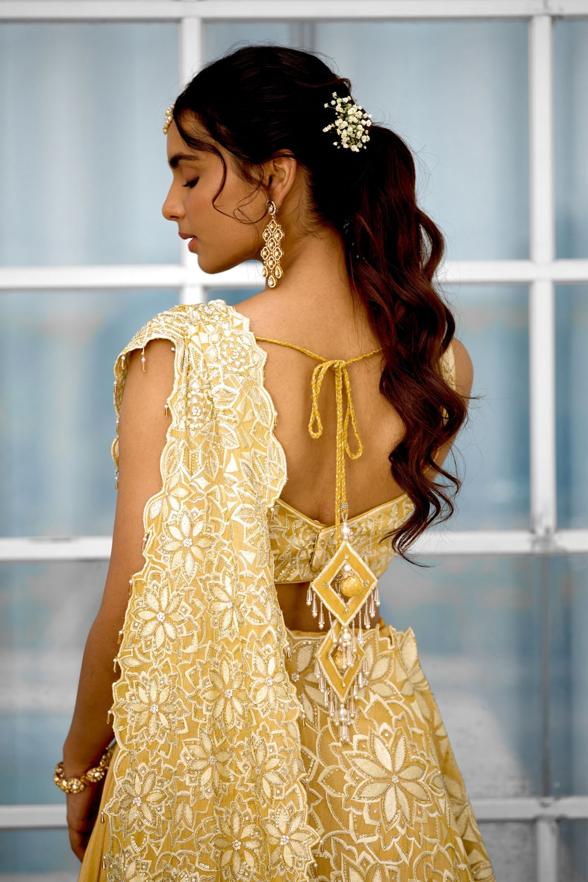 Marigold Muse Draped Lehenga Set