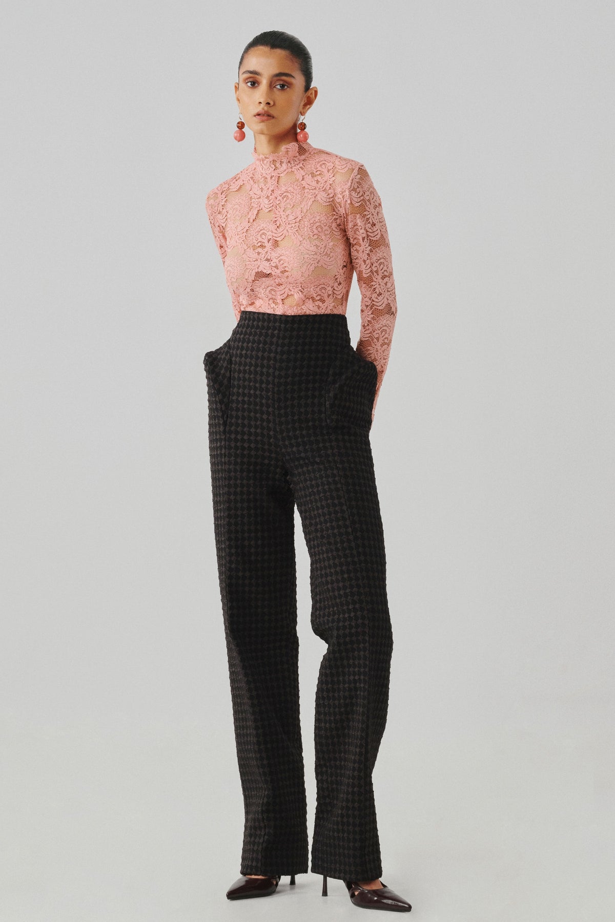 Mosaic Jacquard Structured Pants