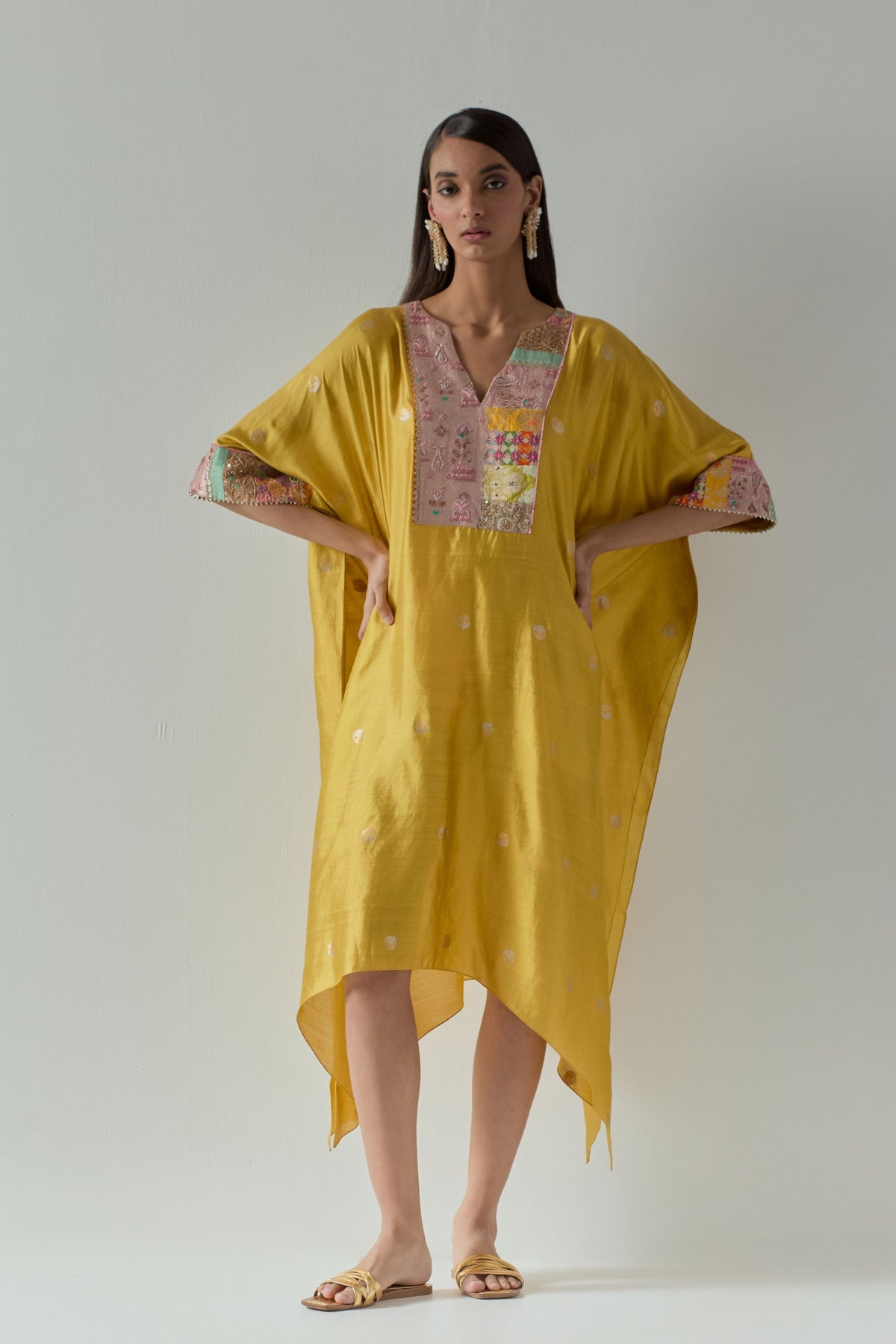 Yellow Silk Kaftan