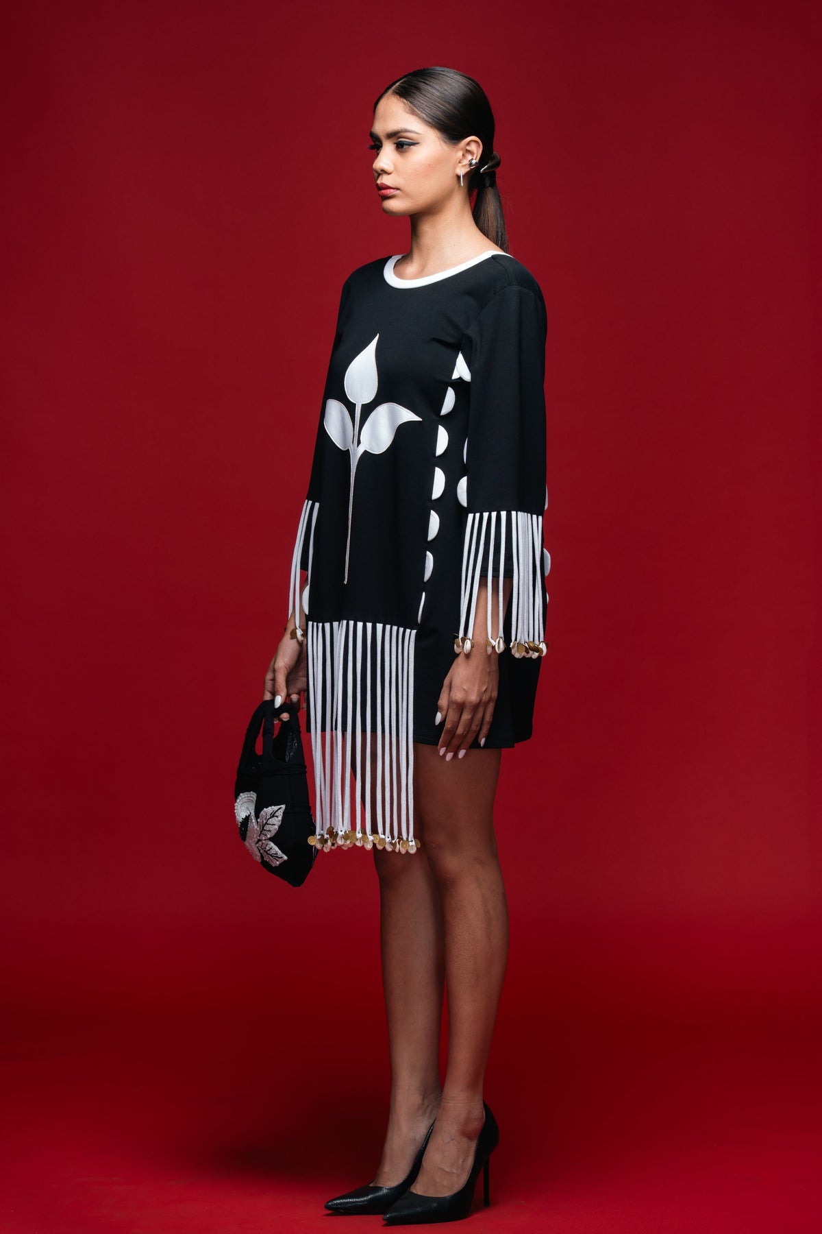 Trident Motif Mini Dress