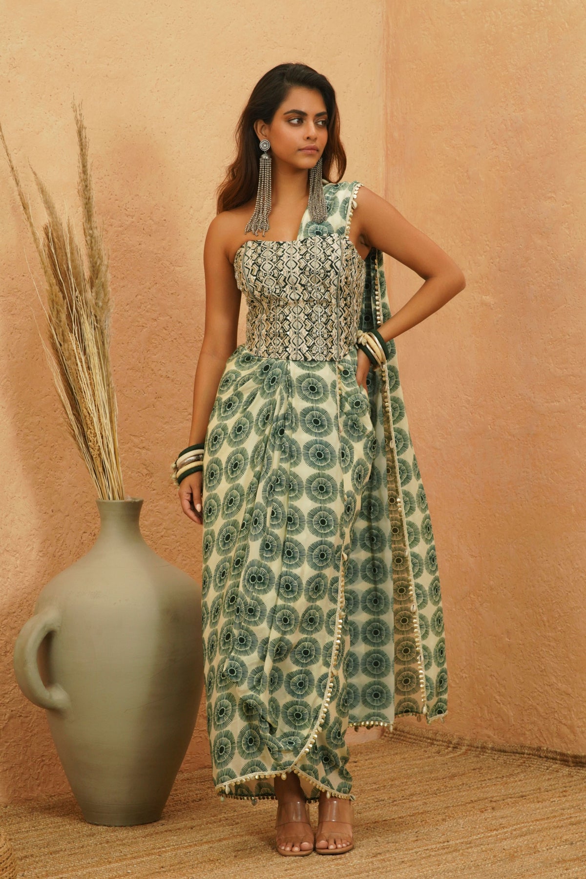 Yasmine Drape Saree Set