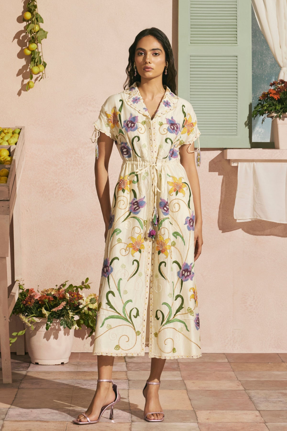 Ivory Iris Shirt Dress