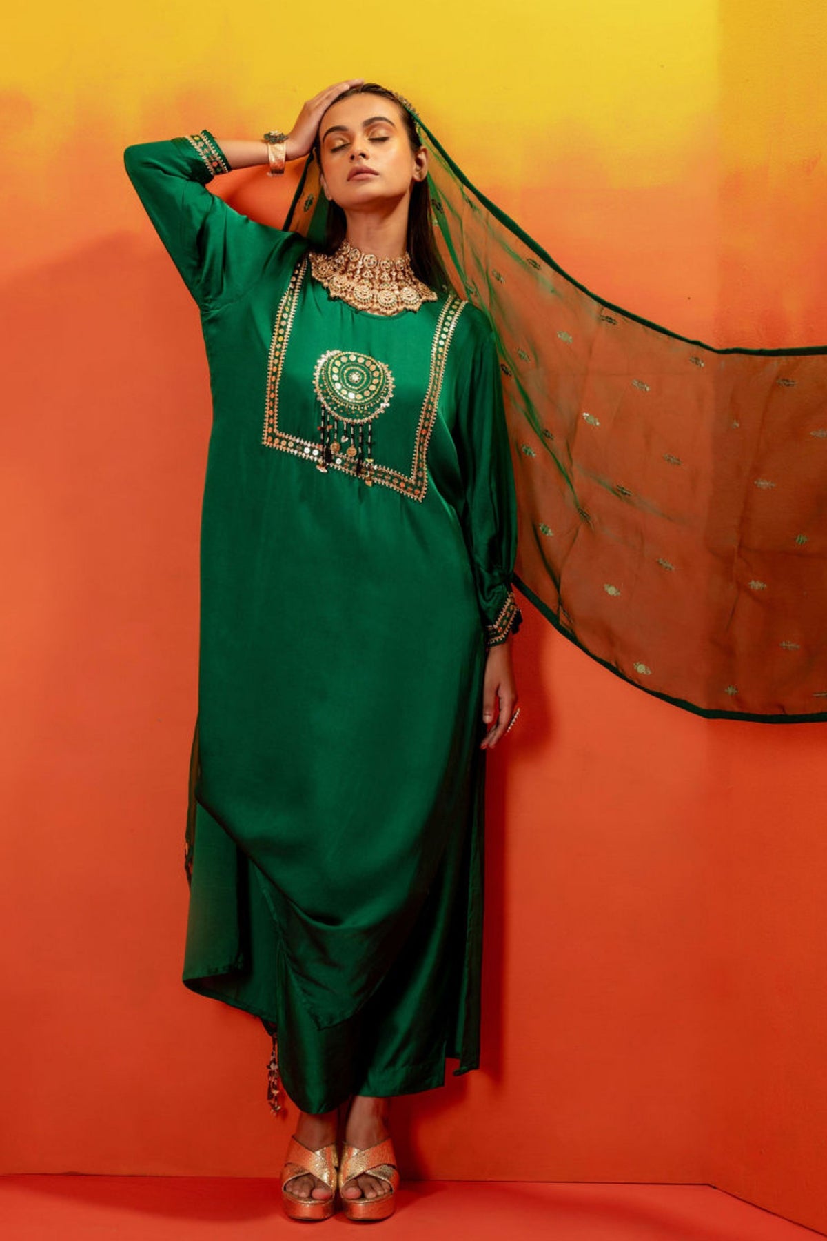 Vani Green Straight Kurta Set