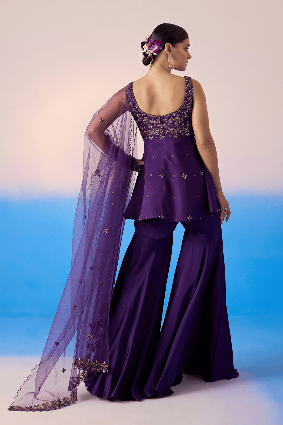 Royal Purple Sharara Set