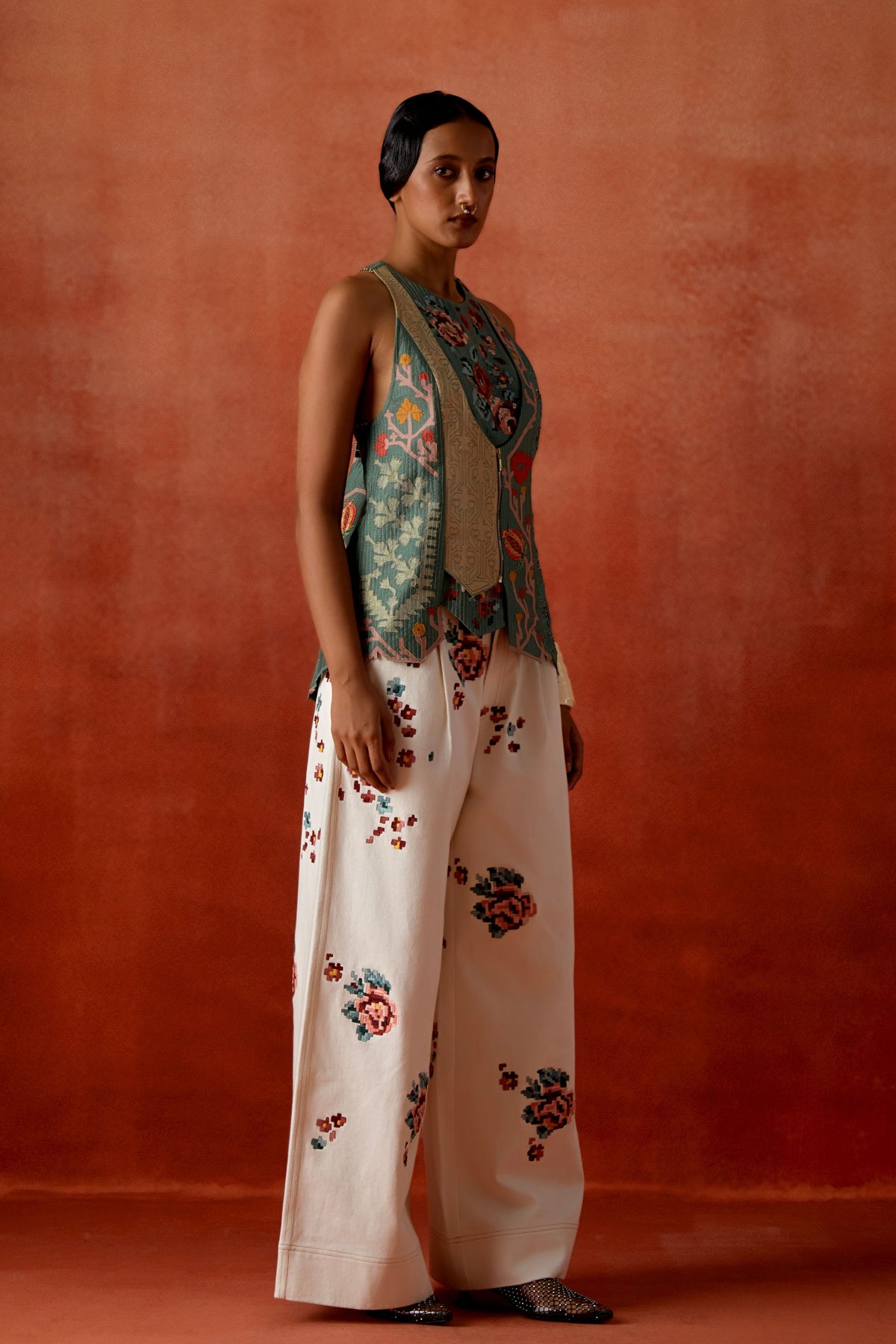 Angrakha Denim Co-ord Set