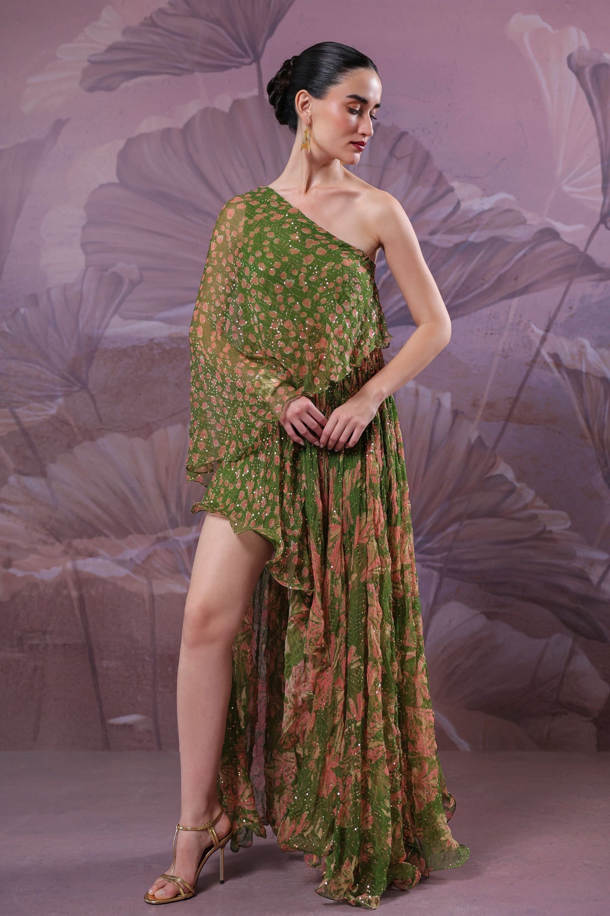 Avocado Green Marble Palace Dress