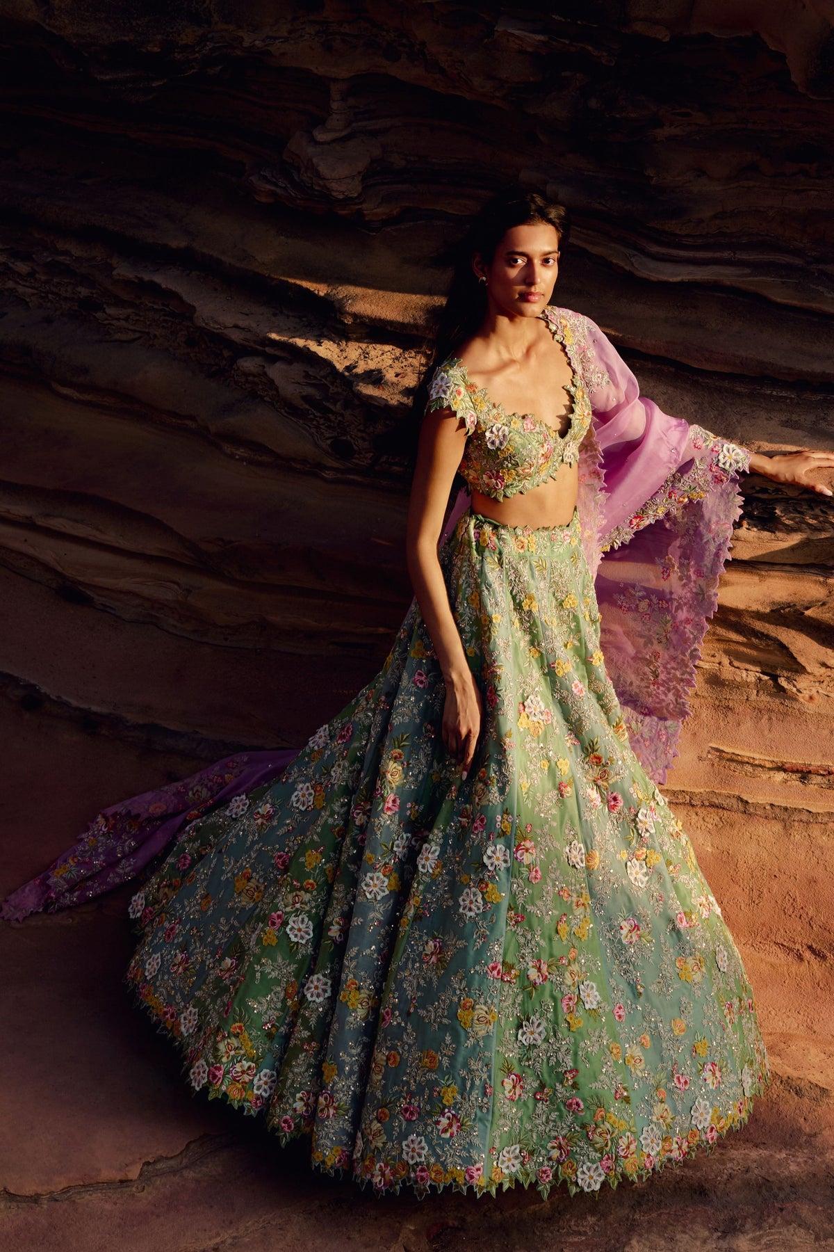 Tri Color Lehenga Set