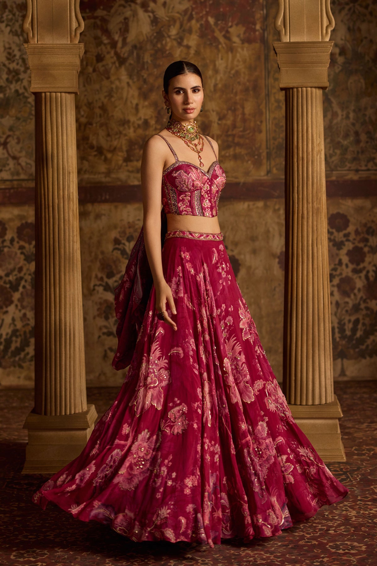 Samreen Fuschia Lehenga Set