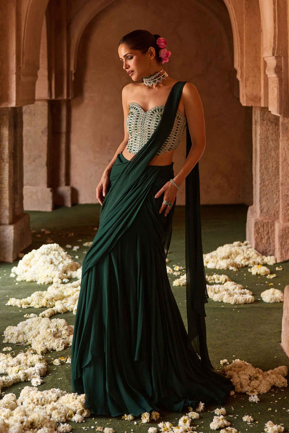 Tanzira Draped Saree Set