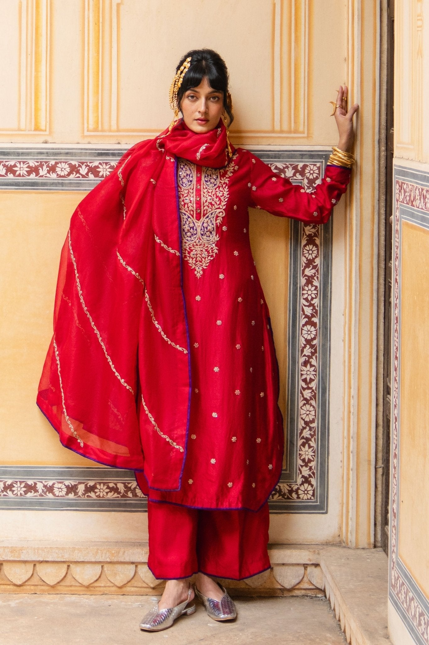 Kairi Hexagon Kurta Set - Pink City - Elahe