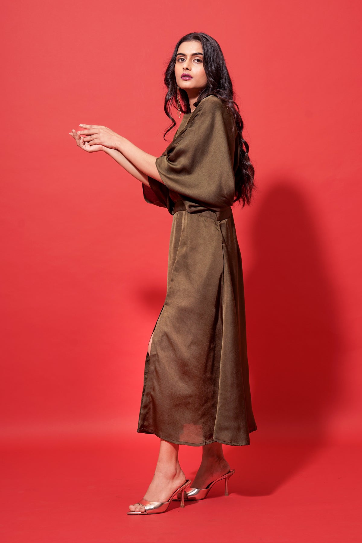 Elena Olive Green Dress