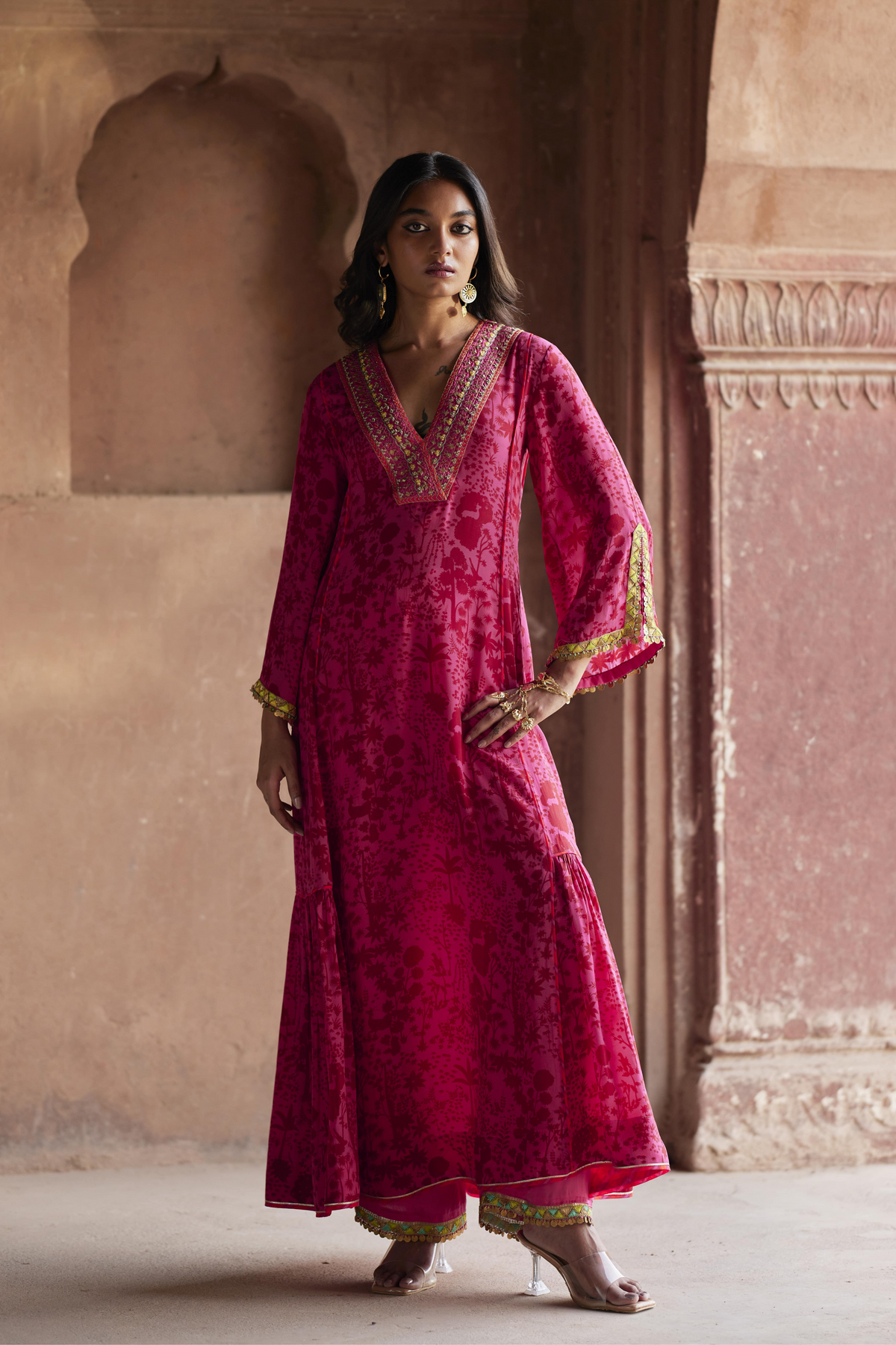 Nadira Hot Pink Red Kurta Set