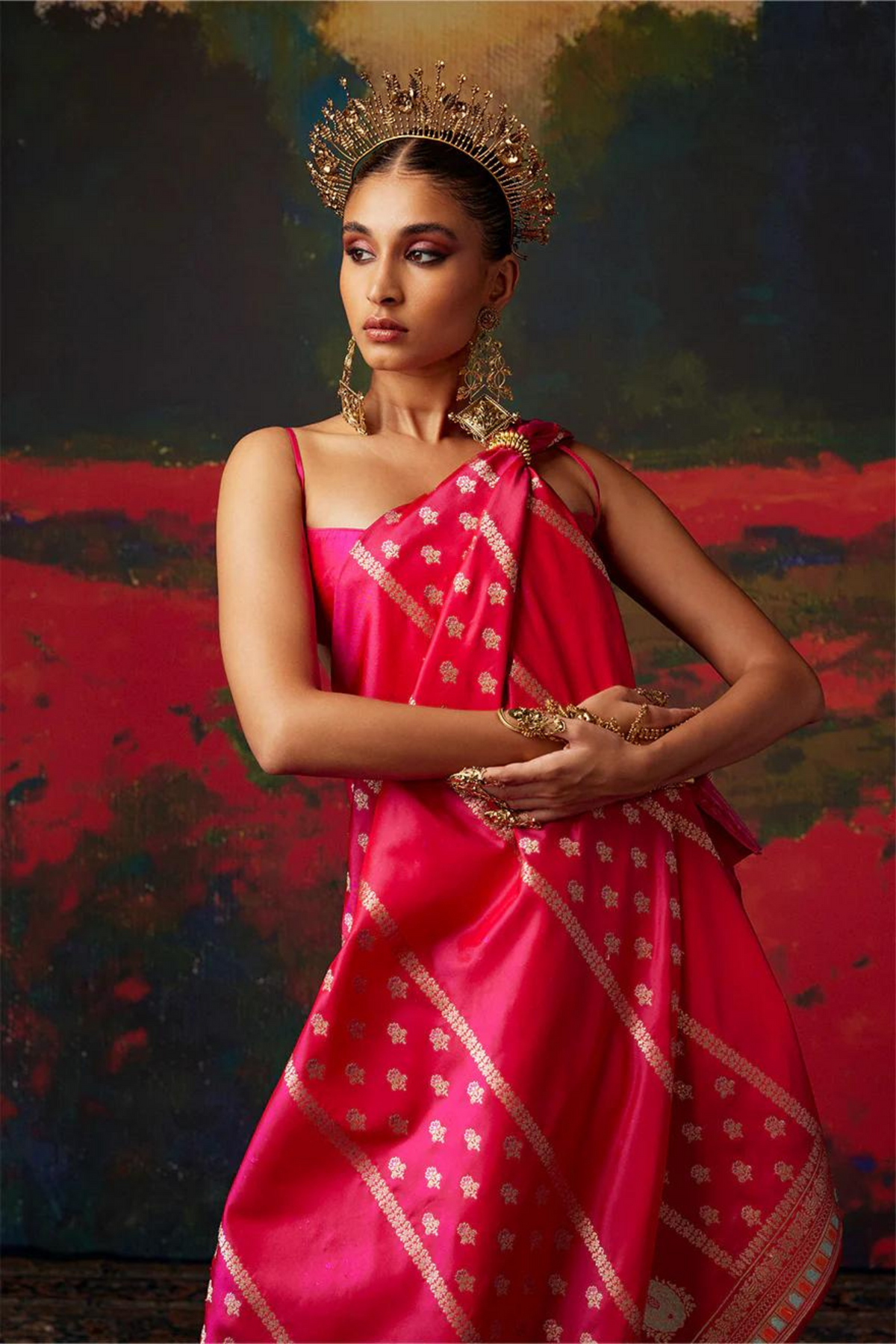Handwoven Pink Silk Saree