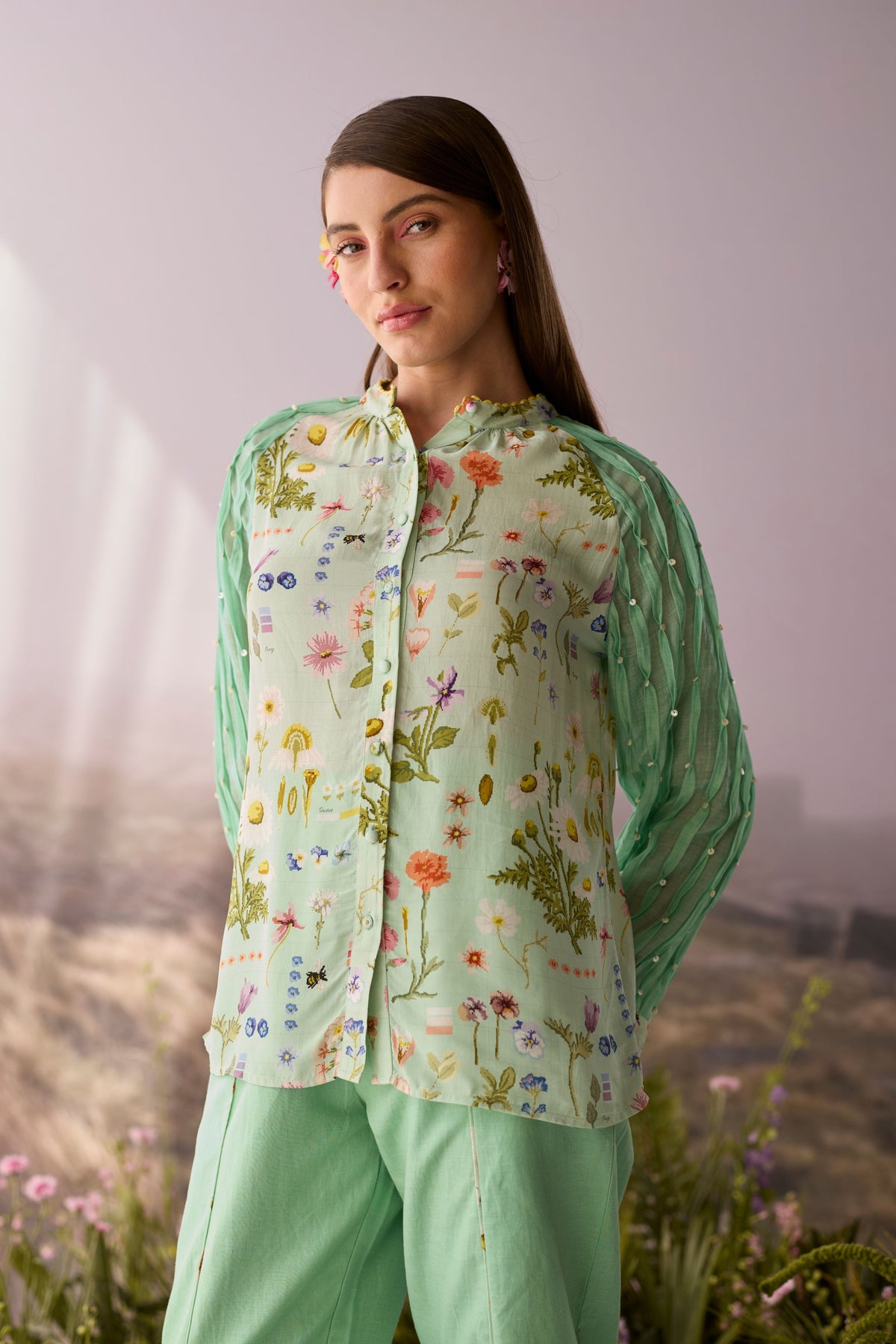 Seaglass Floral Shirt