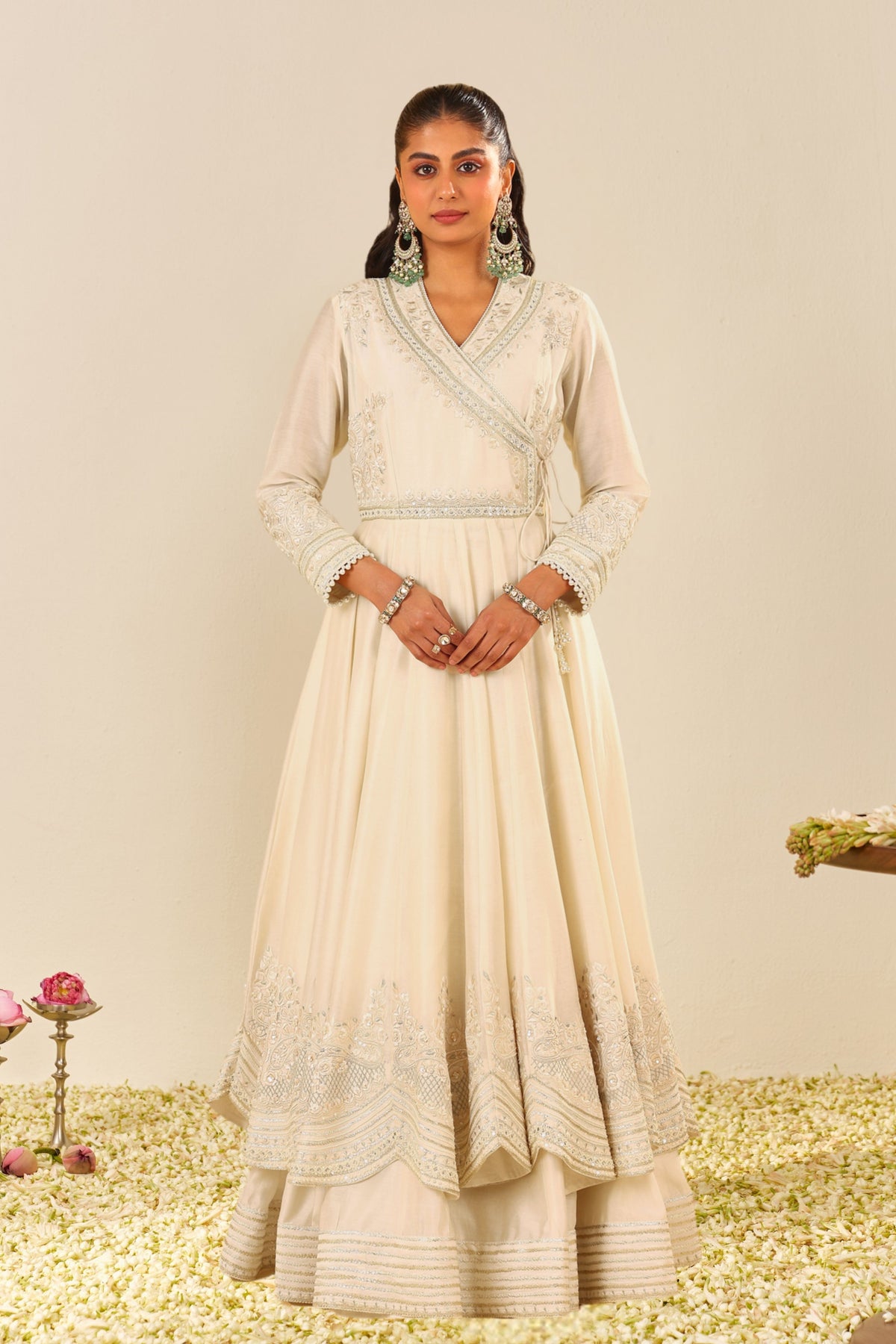 Daisy Ivory Anarkali With Skirt