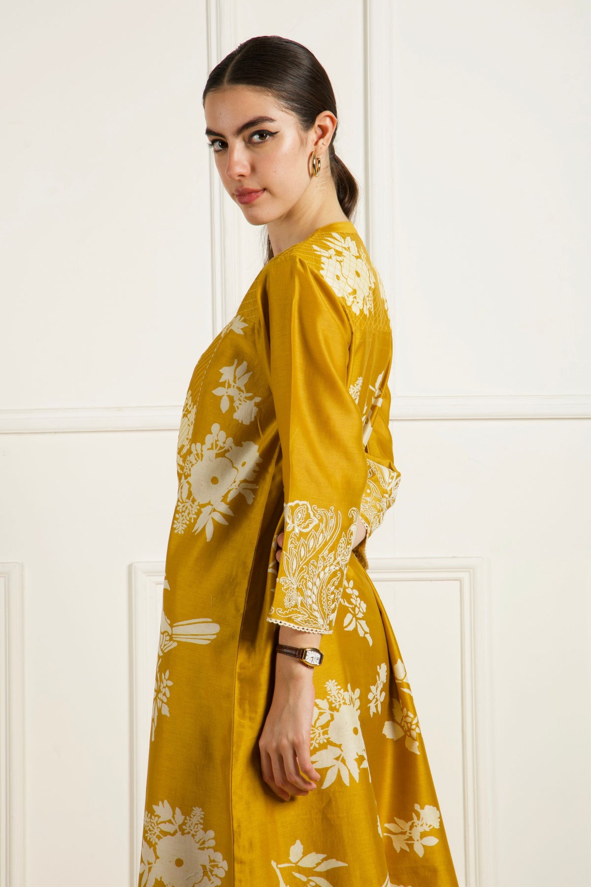 Ochre Print Kurta Set