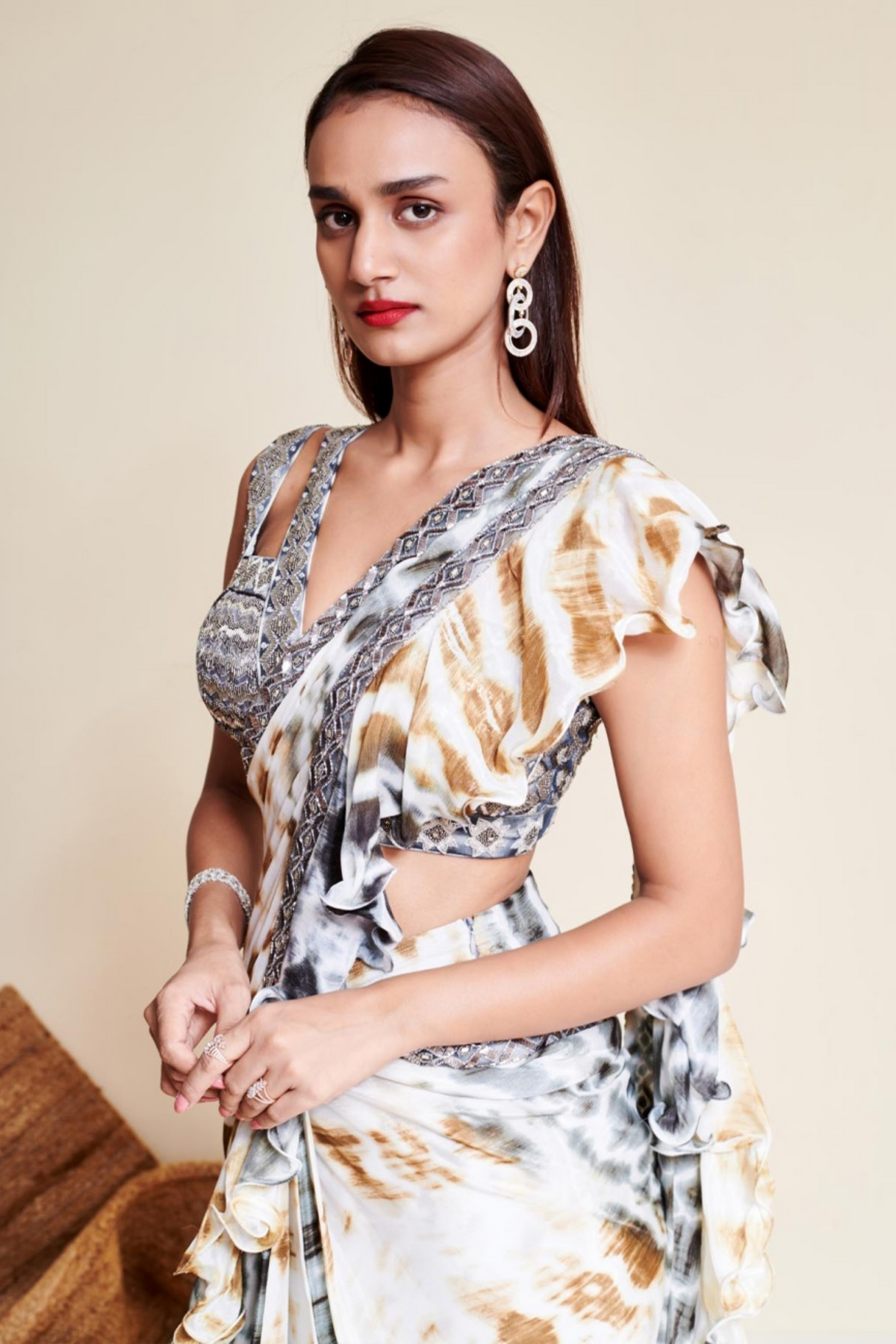 Ivory Drape Saree