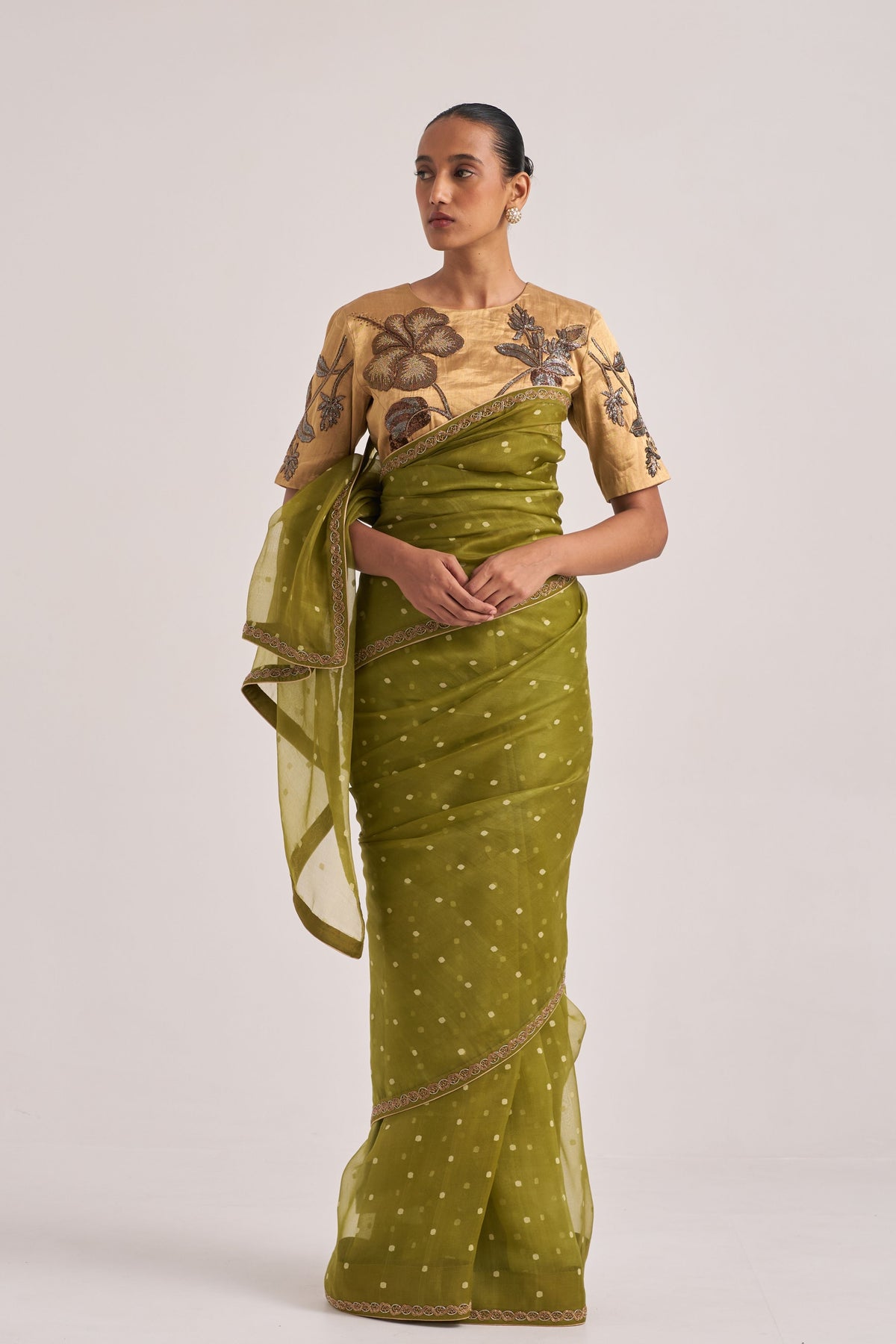 Gitali Green Saree