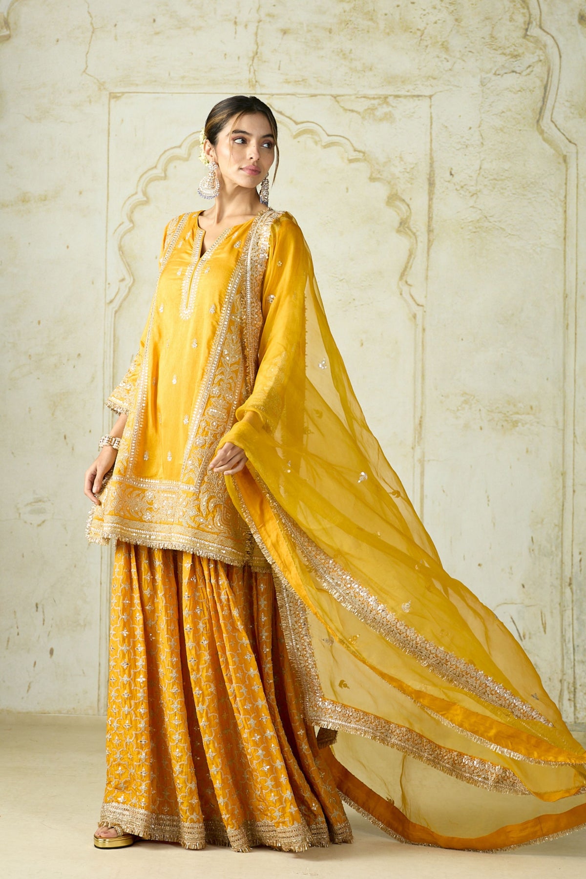 Yellow Mumtaz Sharara Set
