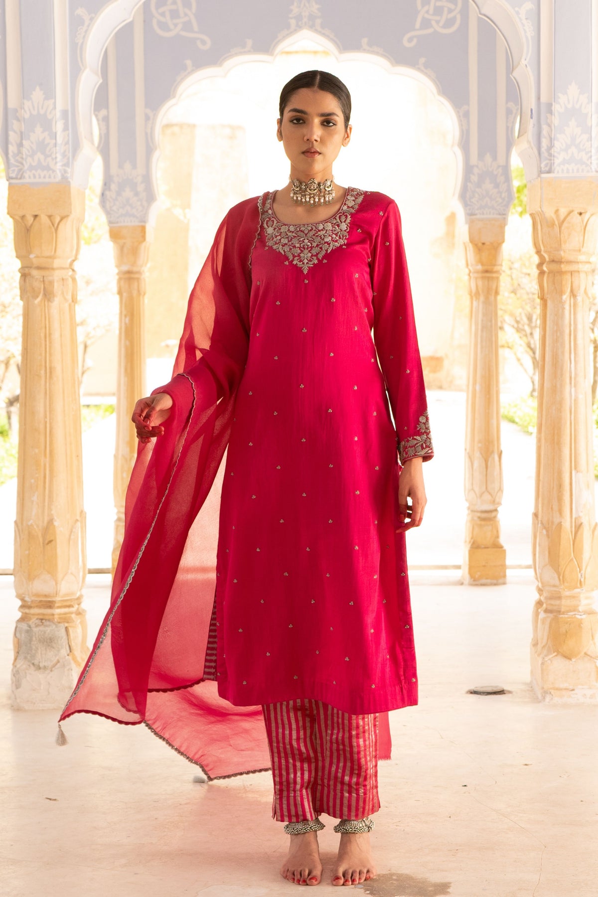 Rani Pink Kurta Set