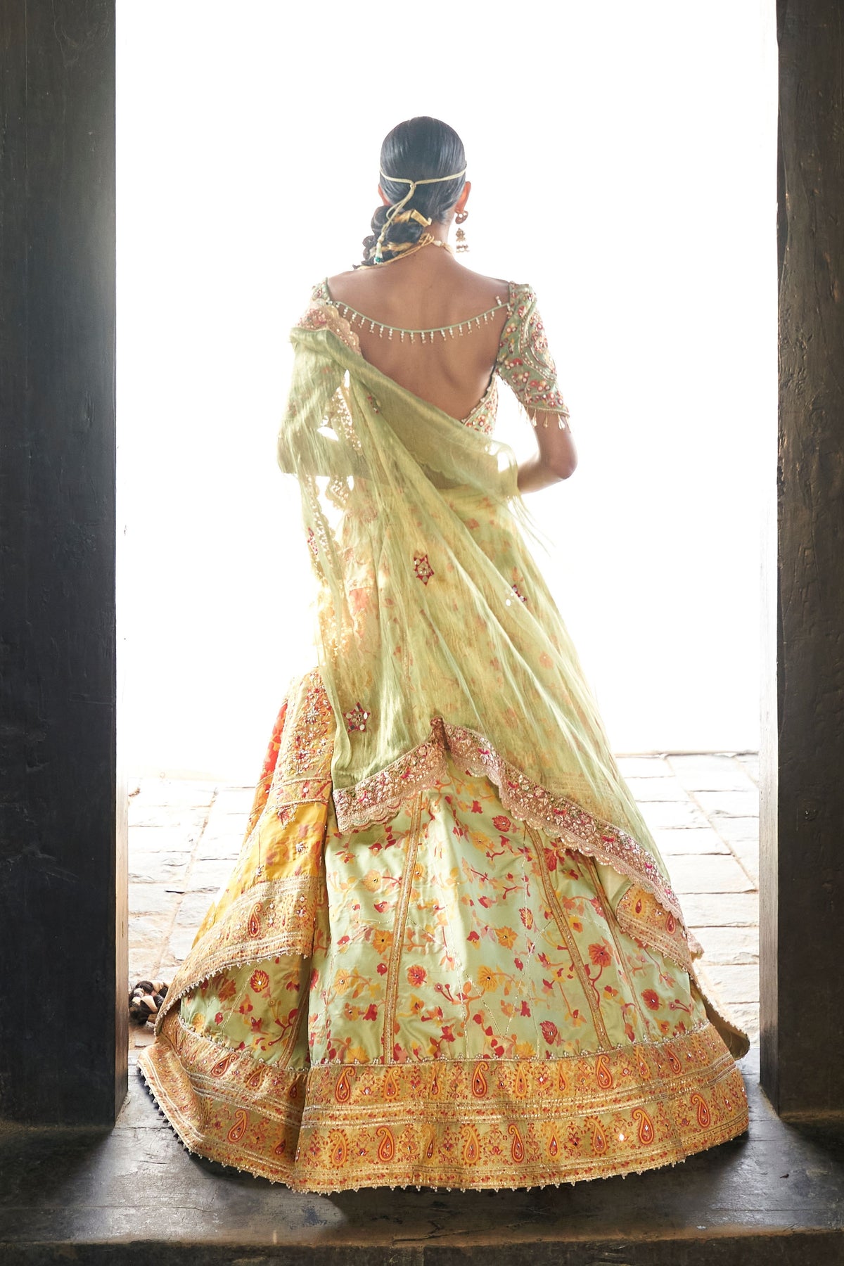 Kani Pista Green Lehenga Set