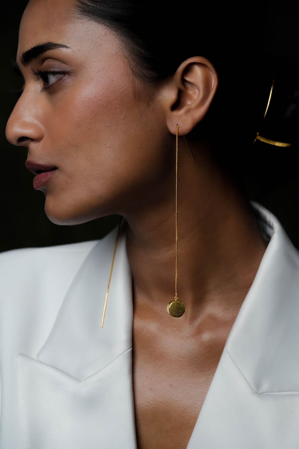 Shooting Moon Golden Earrings