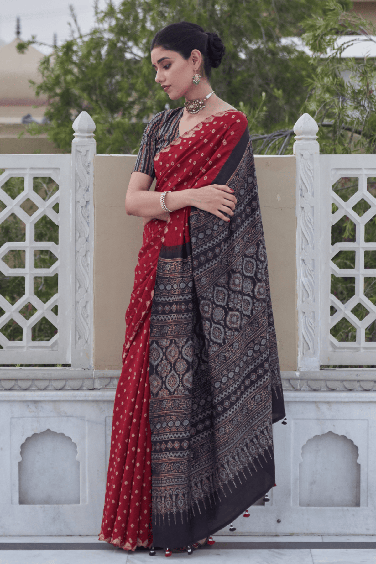 Parinita Maroon Saree