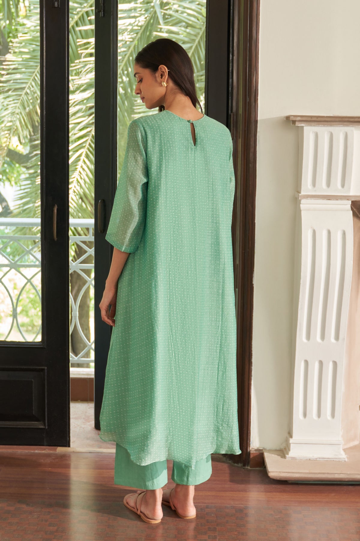Mint Applique Kurta Set