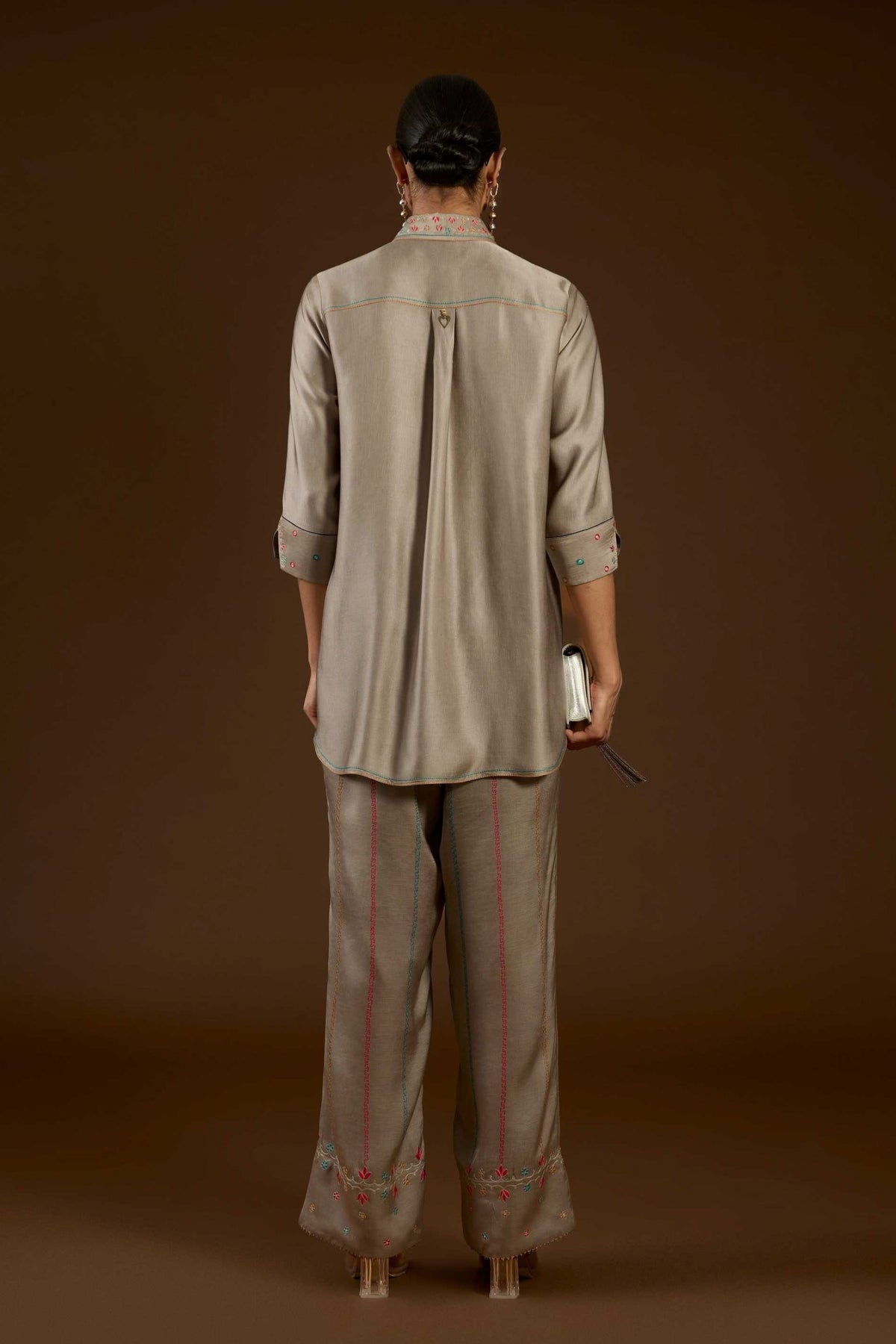 Grey Aari Co-ord Set