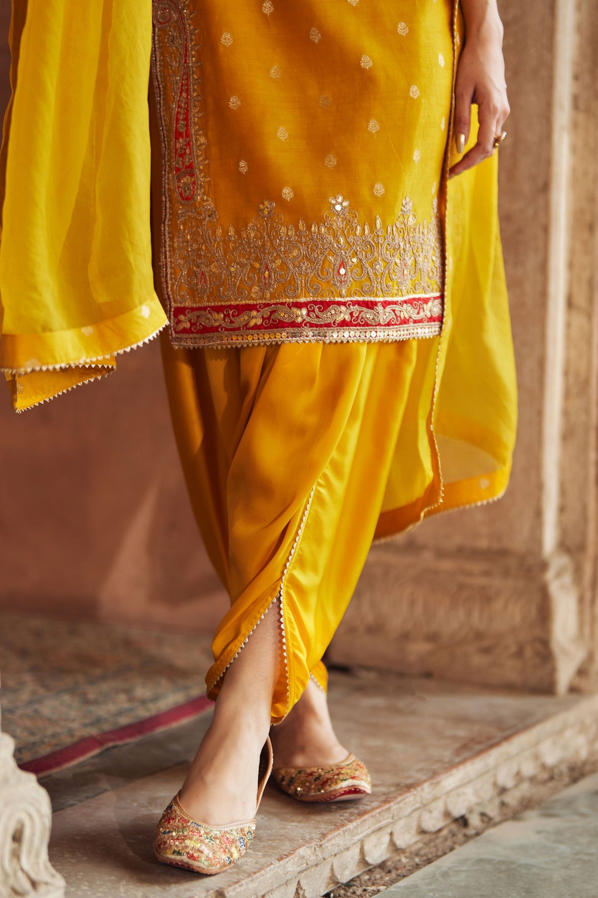 Fahmida Mustard Kurta With Salwar