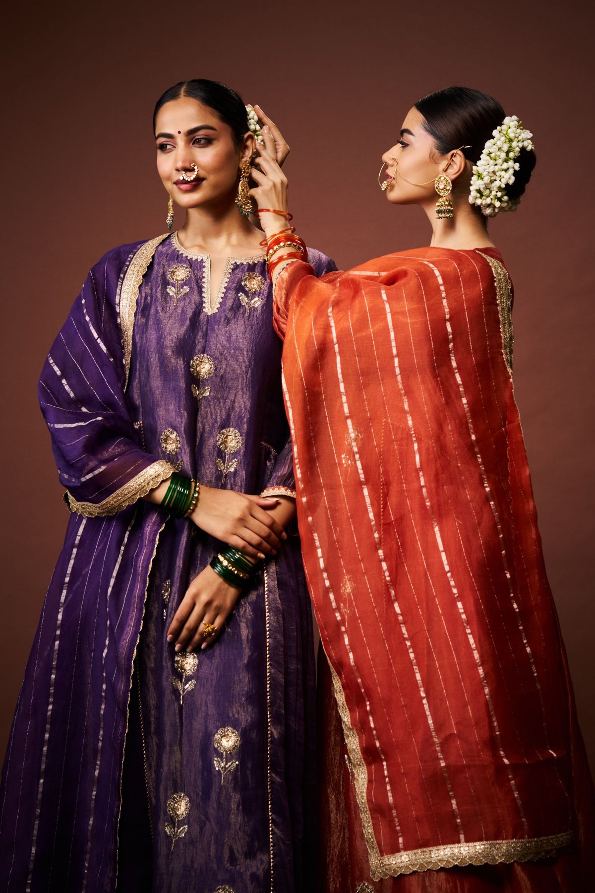 Purple Tissue Chanderi Yasmeen Set