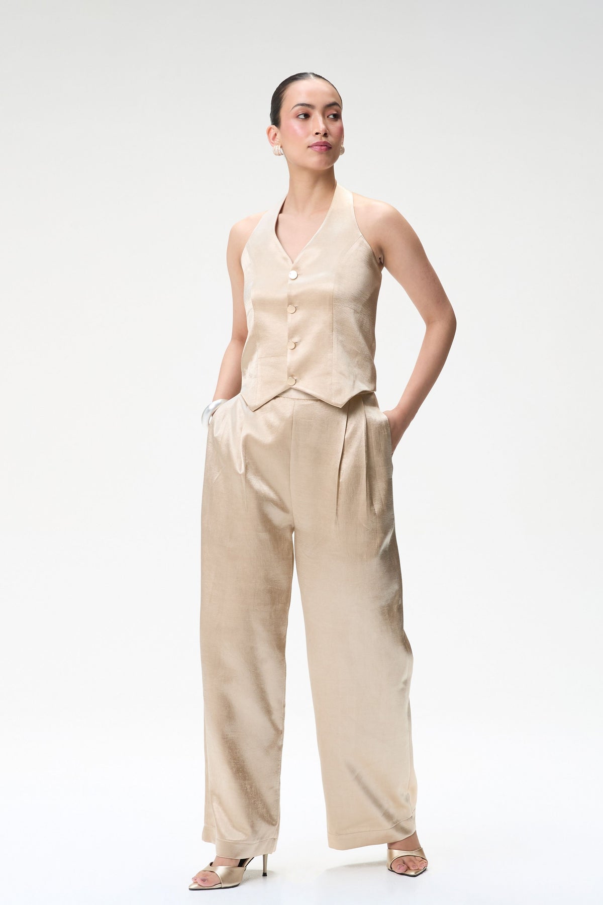 Champagne Halter Waistcoat