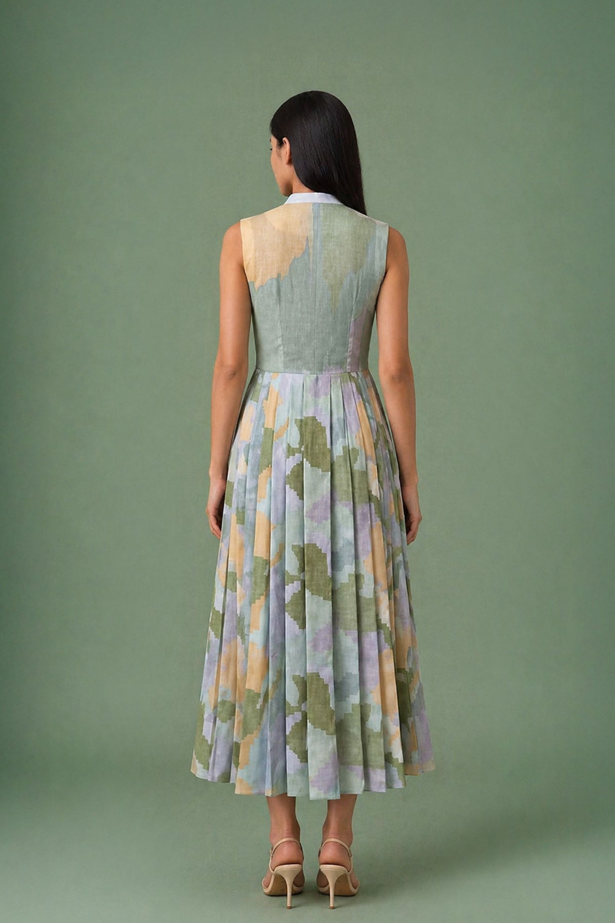 Ikat Pleated Dress