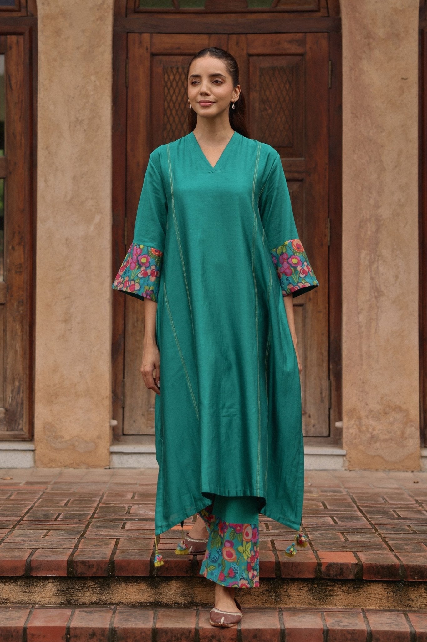 Teal Kurta Set - Vaayu - Elahe