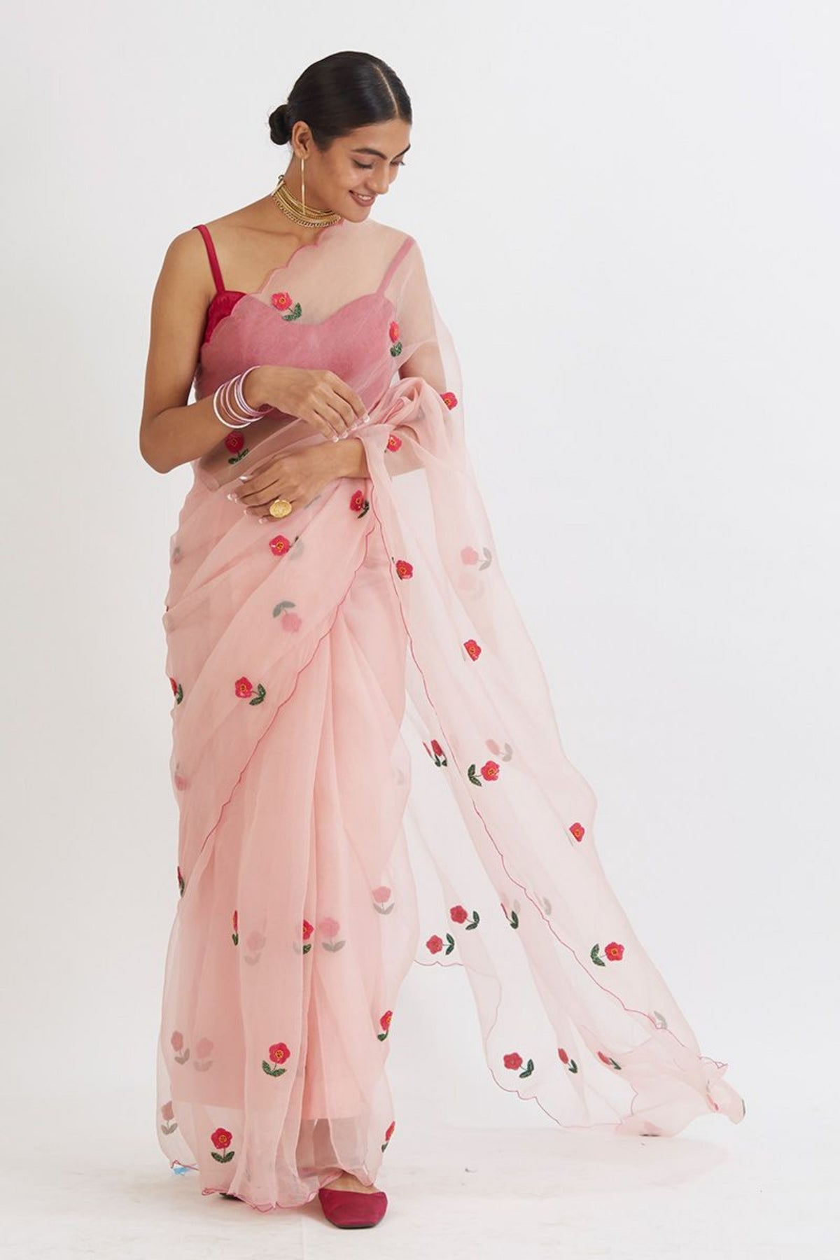 Gul Mehandi Pink Saree Set