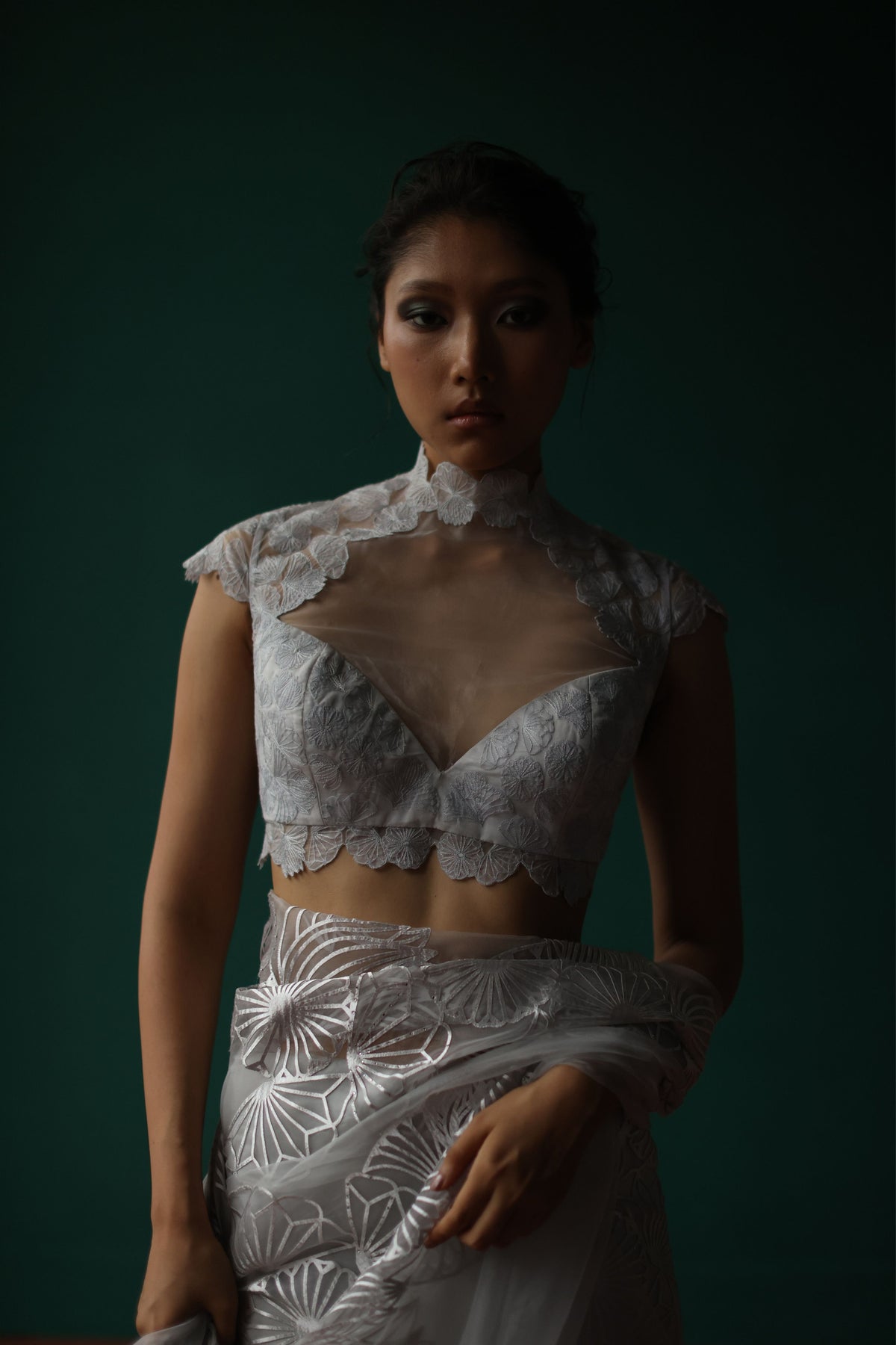 Lace Inspired Embroidered Blouse