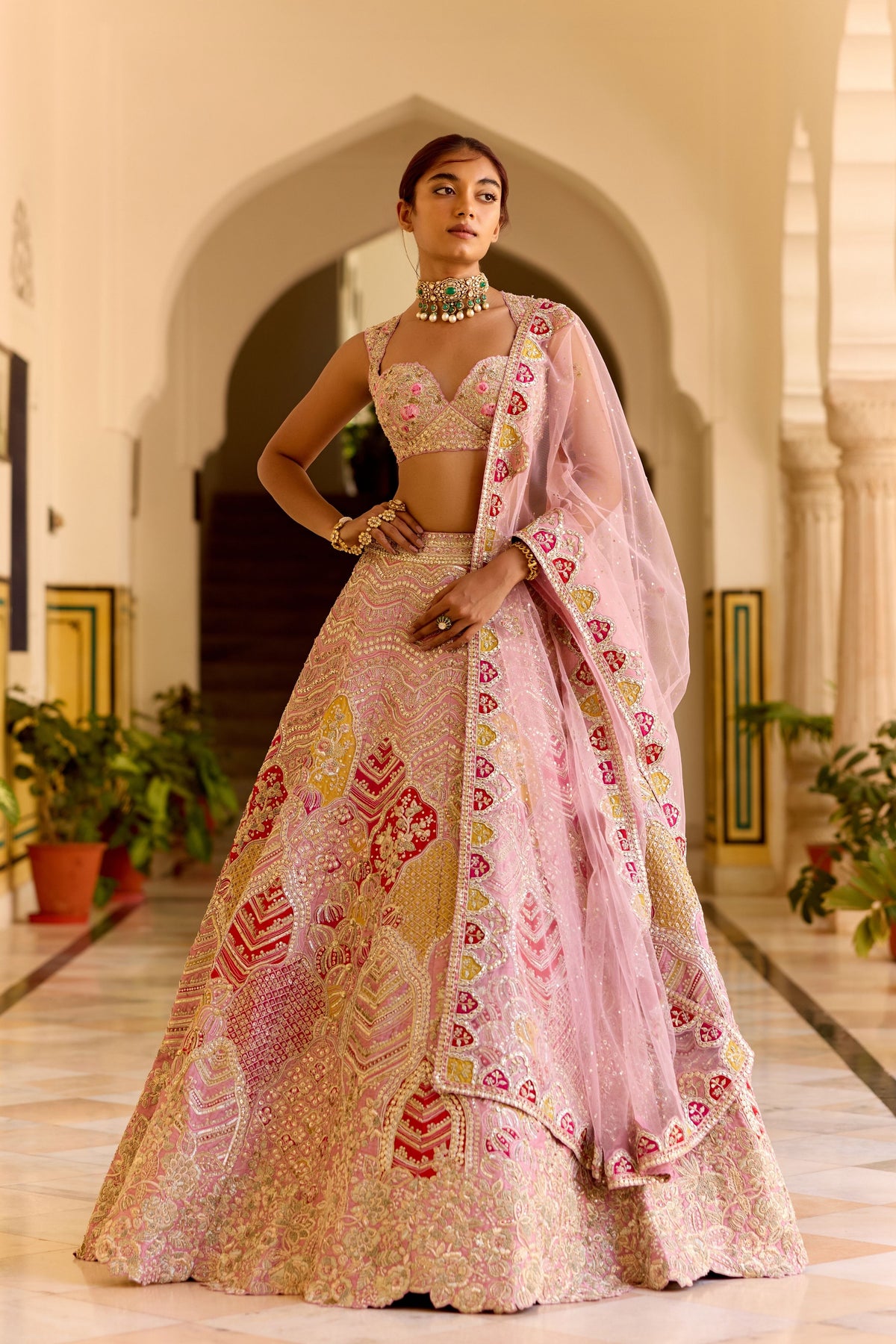 Rosaline Pink Bridal Lehenga Set