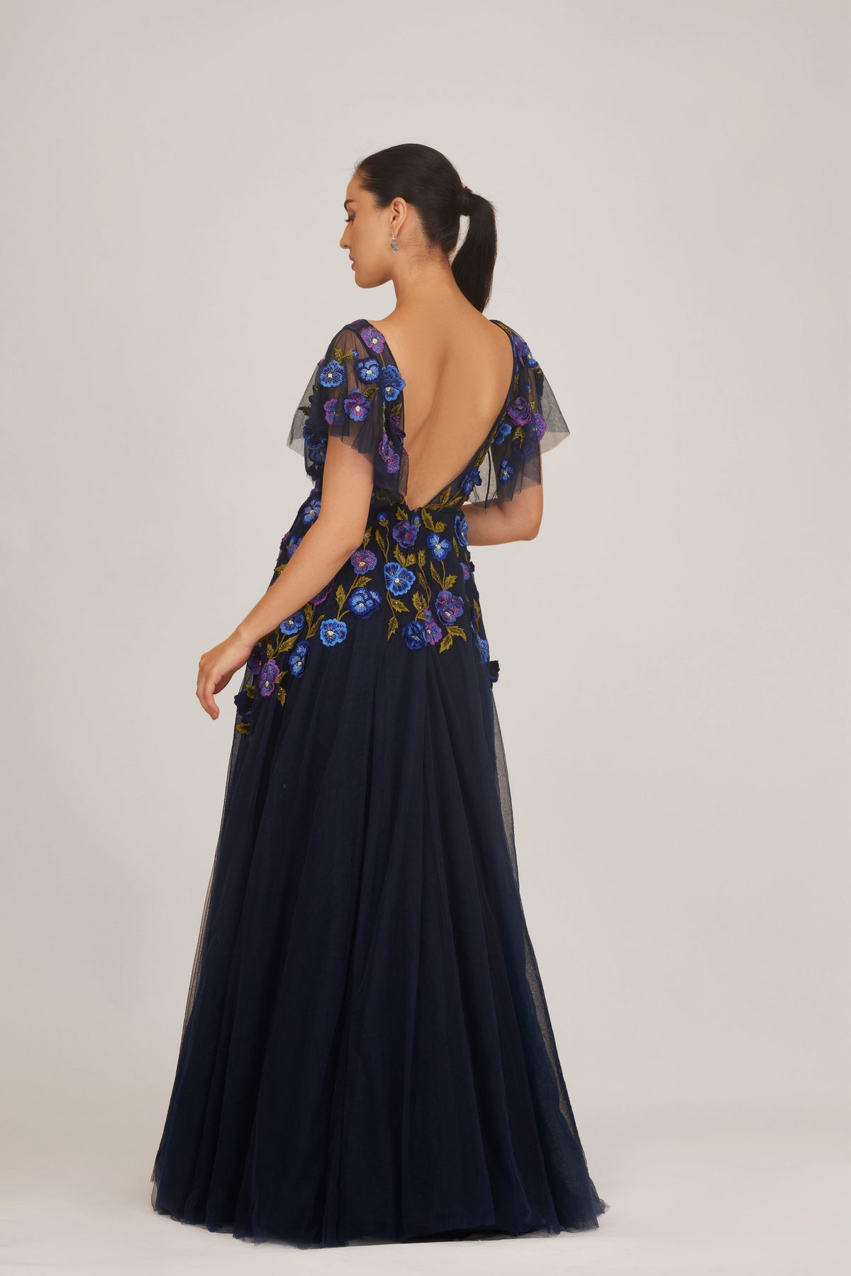 3d Floral Embroideries Gown