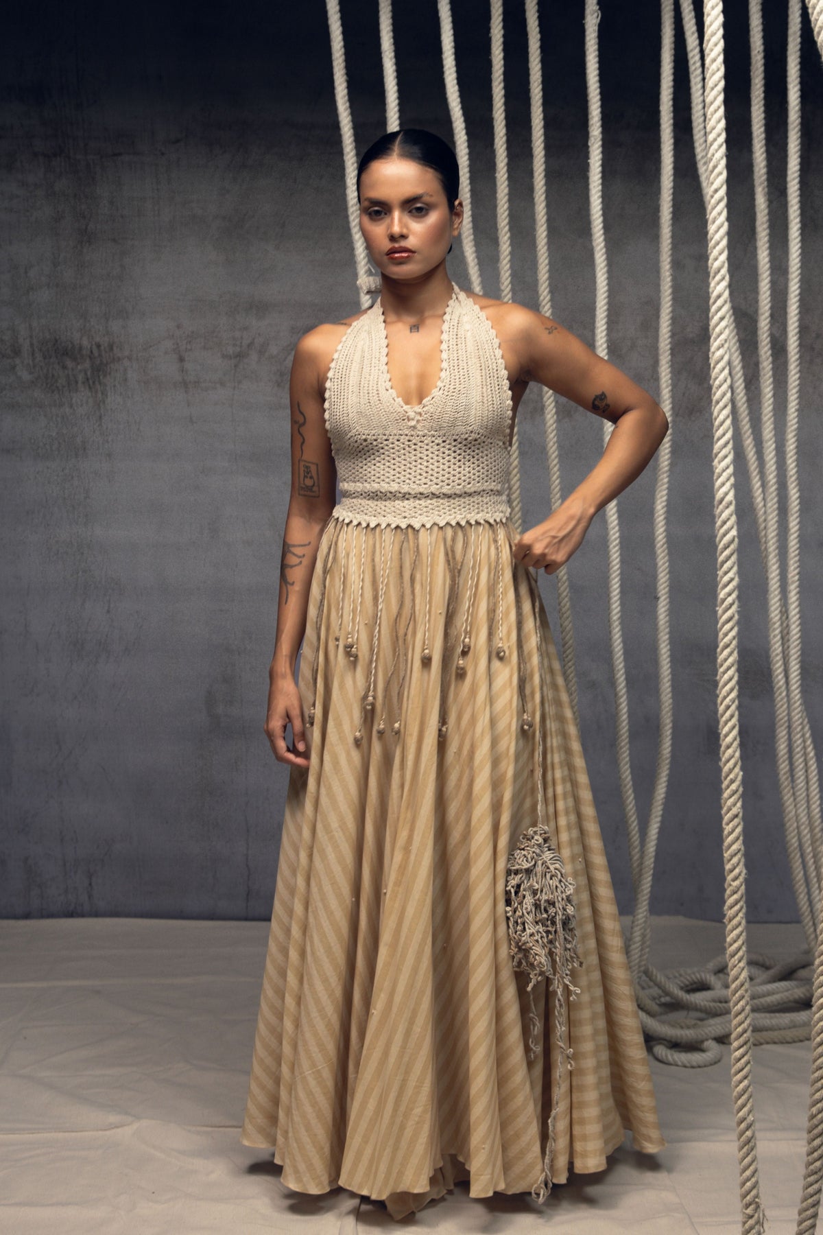 Ivory Crochet Maxi Dress