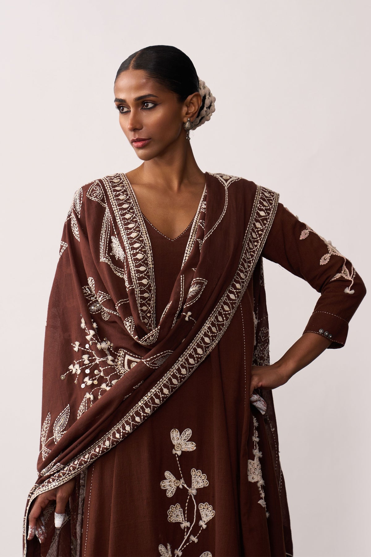 Rani Laxmi Brown Dupatta