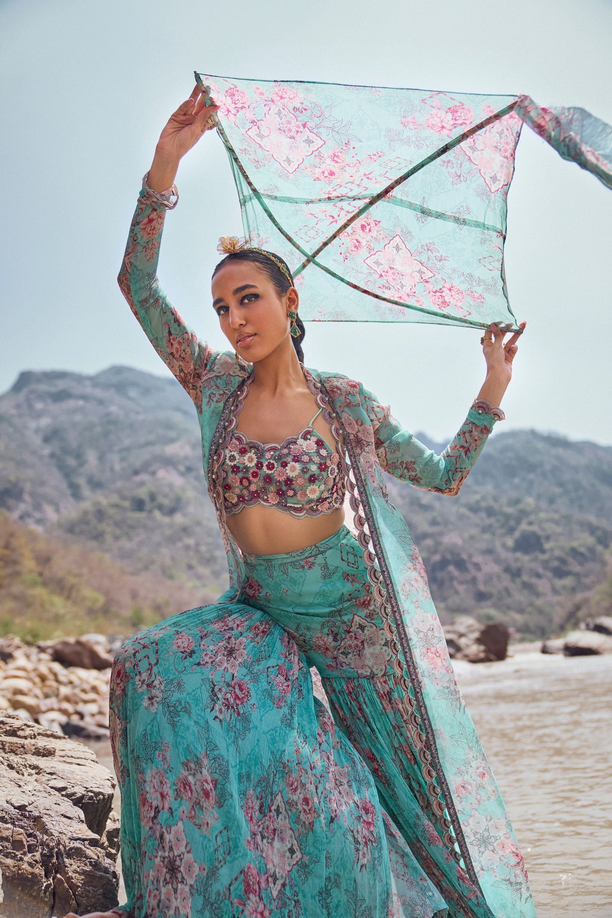 Naza Chiffon Sharara Set
