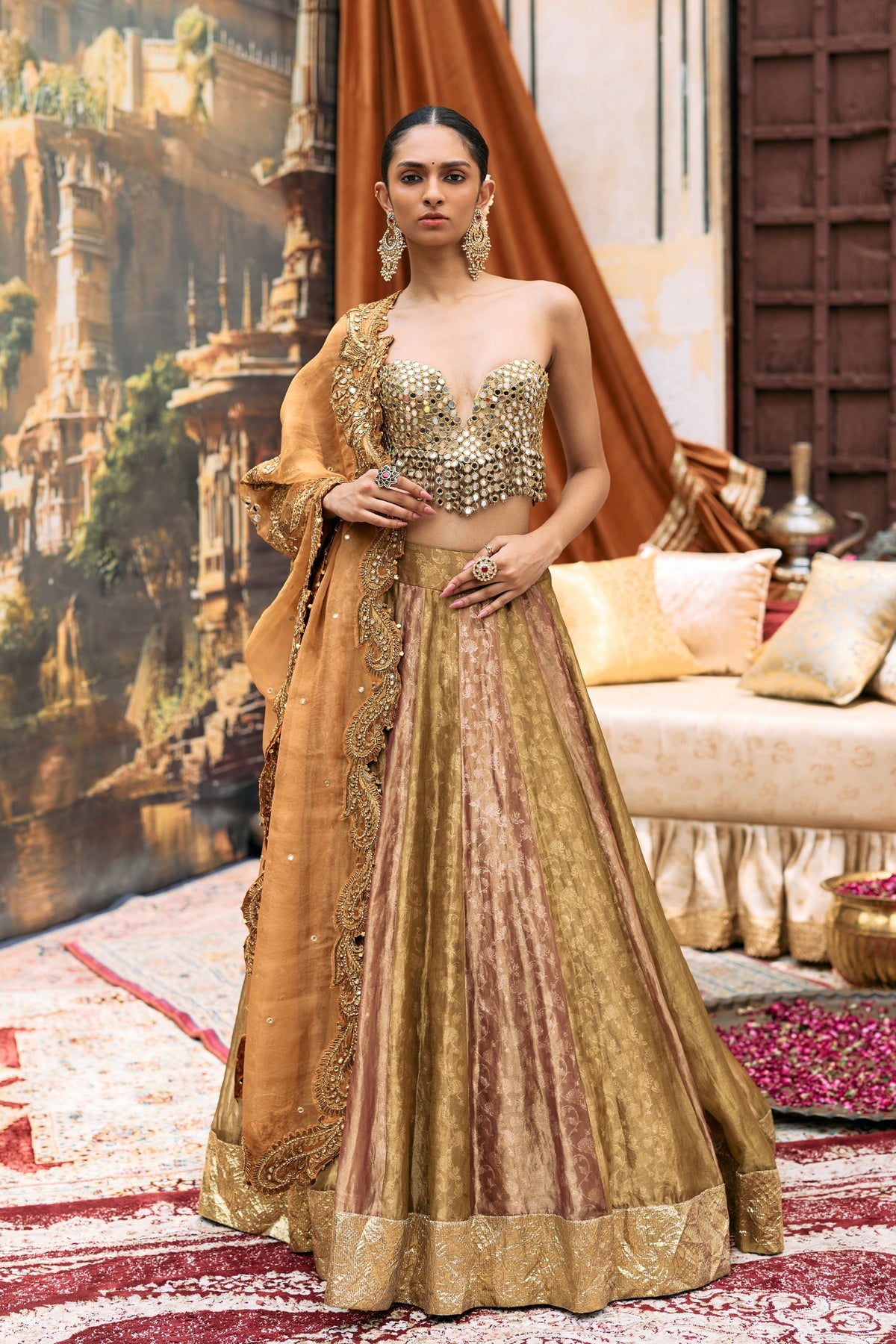 Pravarnika corset Lehenga Set