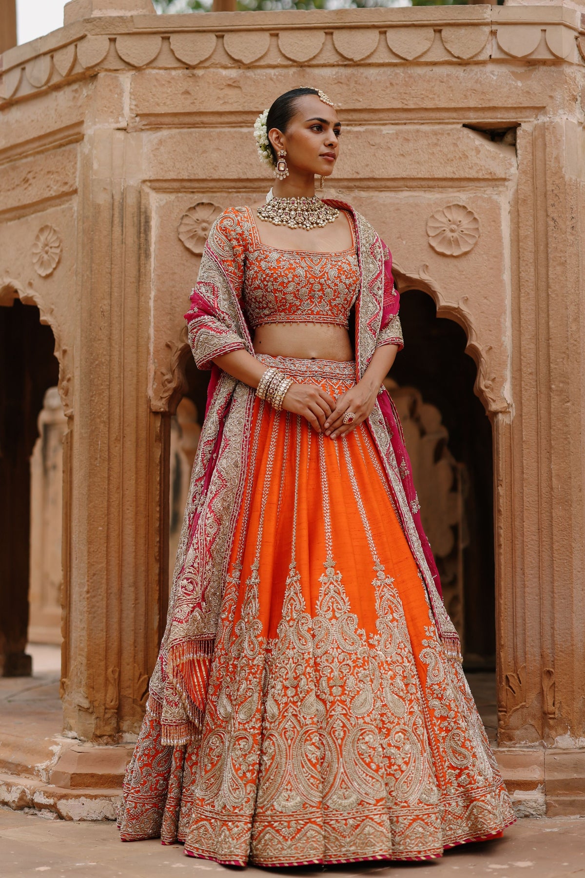 Nagma Orange Lehenga Set