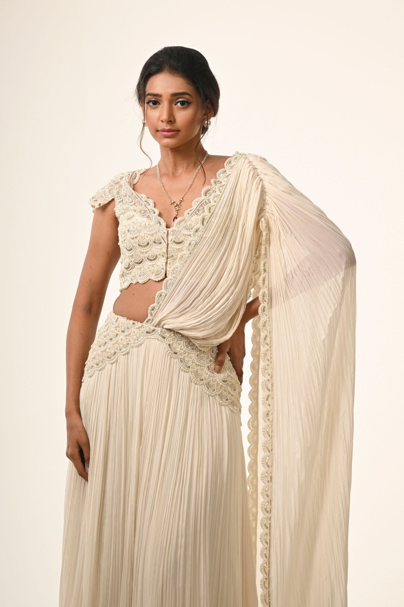 Celeste Scallop Saree Set - Couture by Niharika - Elahe