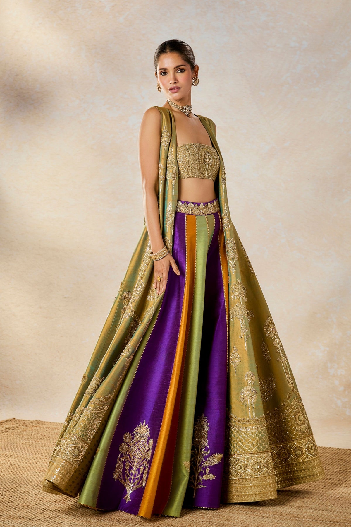Kesar Varak Long Jacket Set