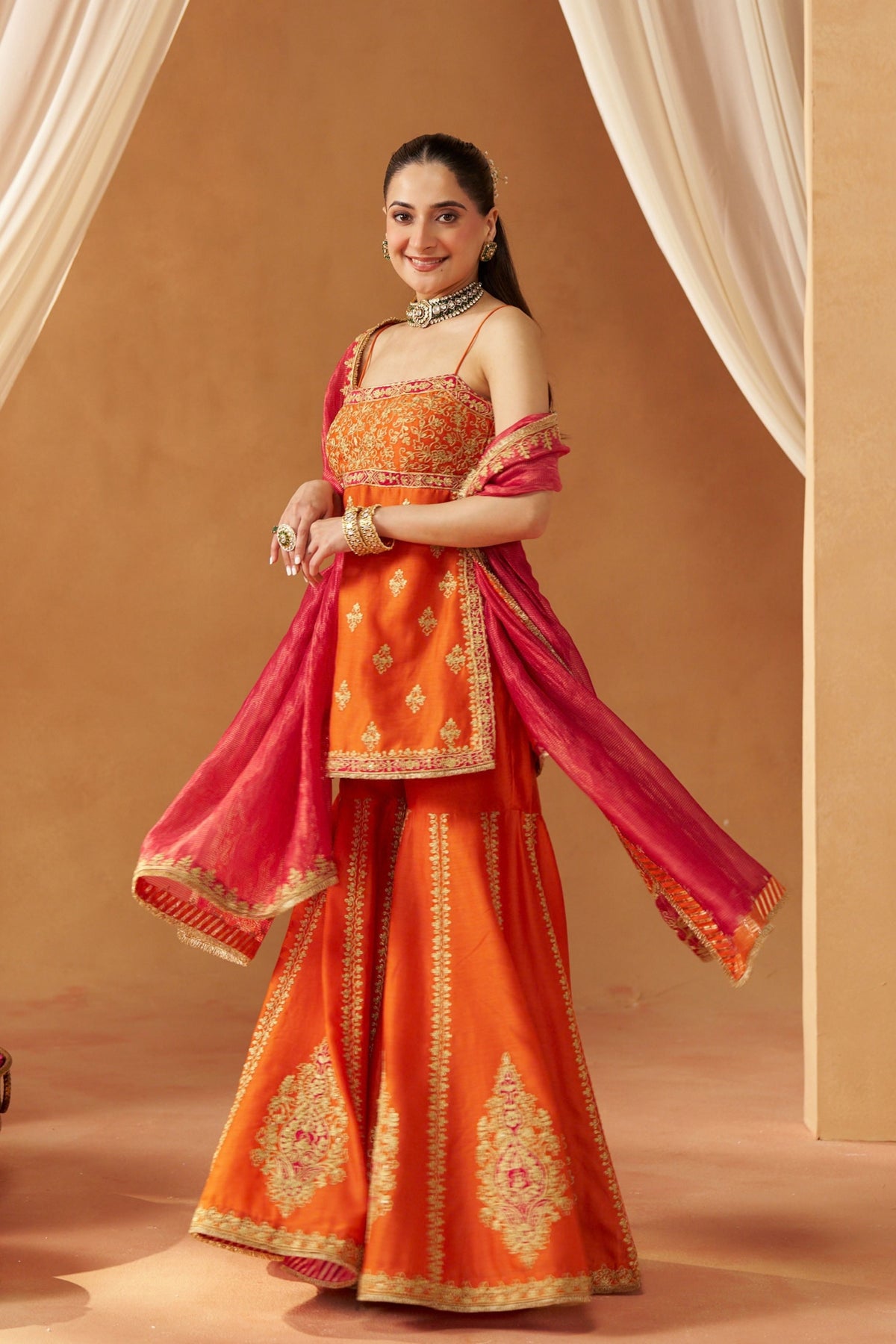 Najma Burnt Orange Kurta Set
