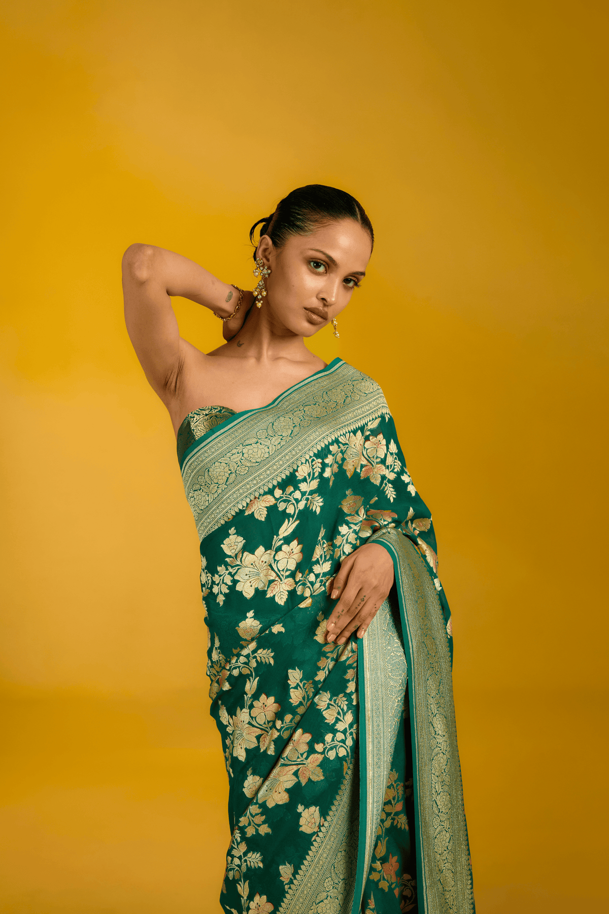 The Frosted Fern Saree